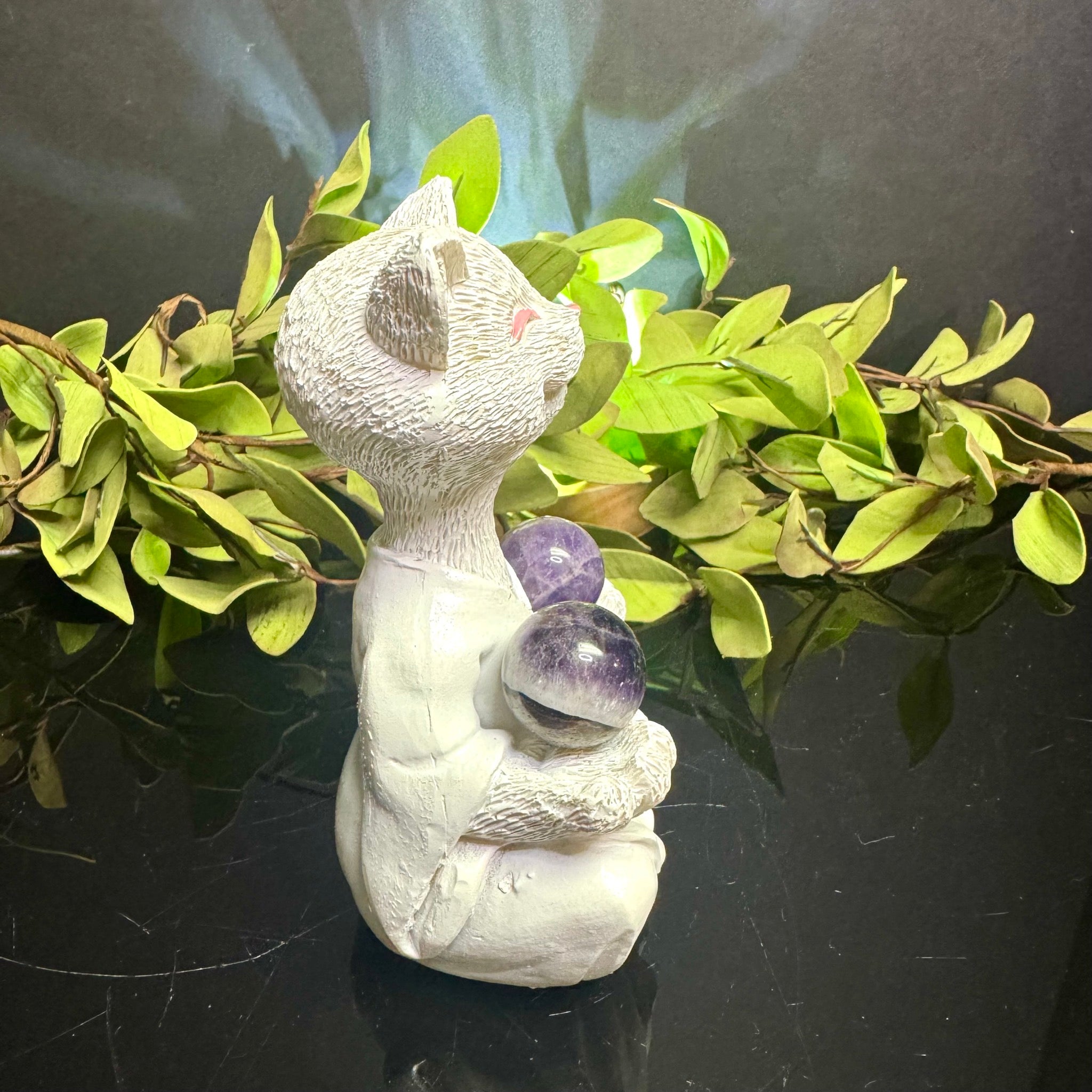 White Meditating Cat