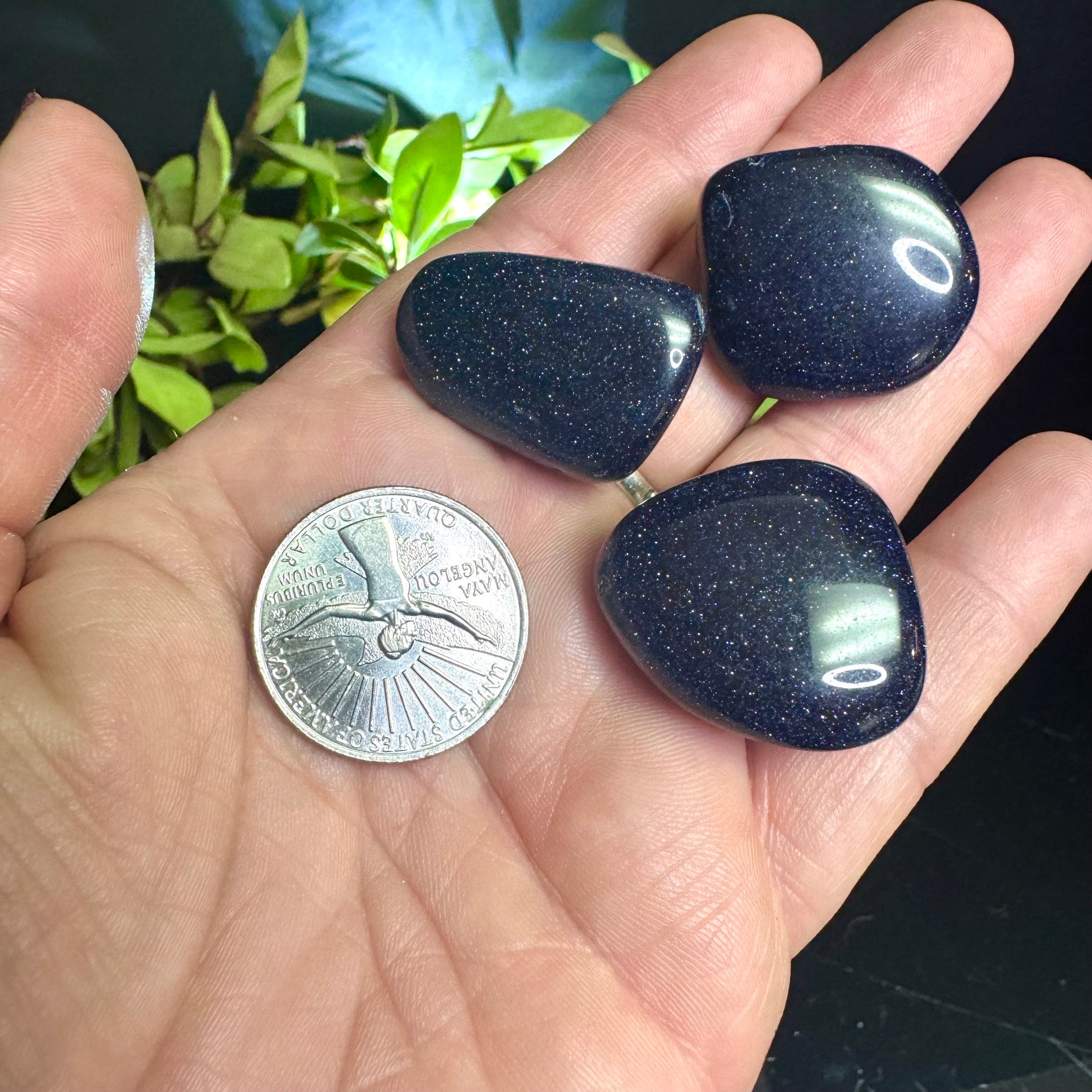 Blue Goldstone Tumble
