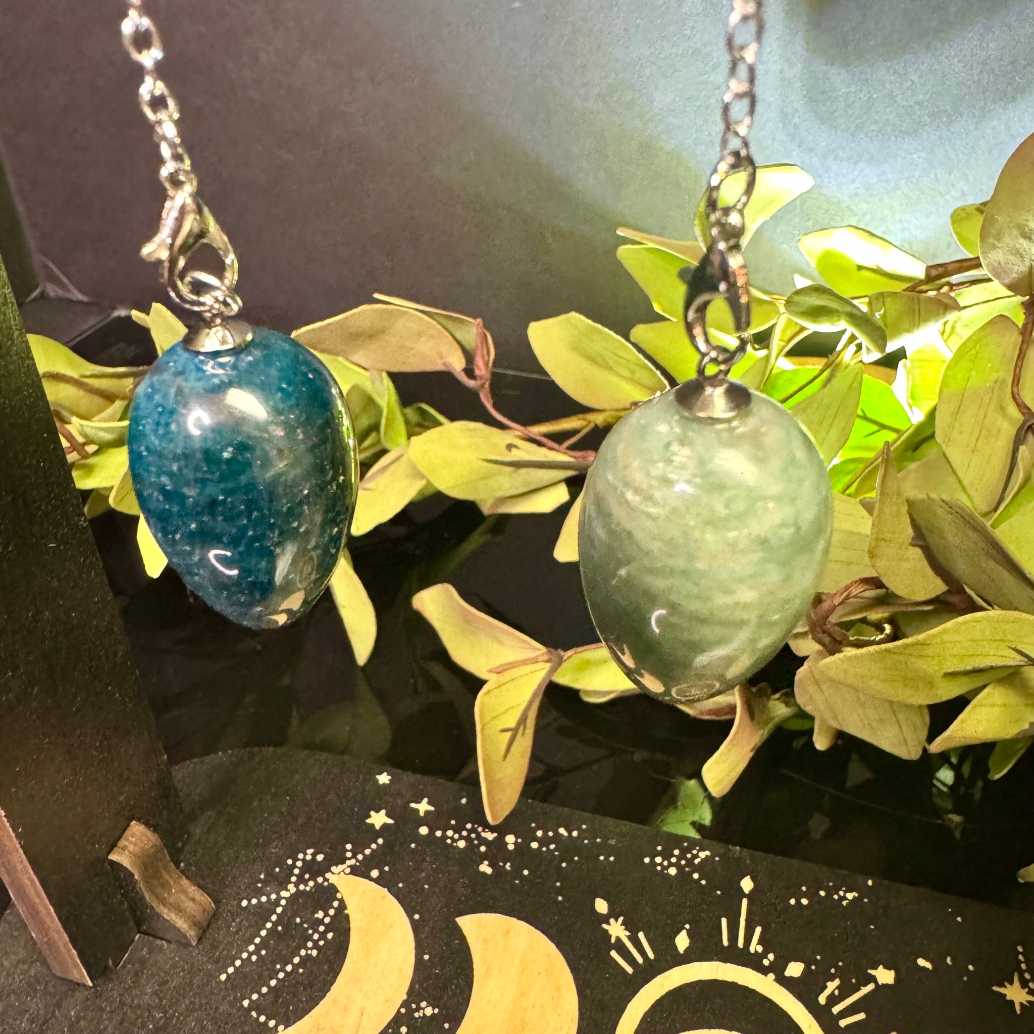 Blue Apatite Egg Shaped Pendulum