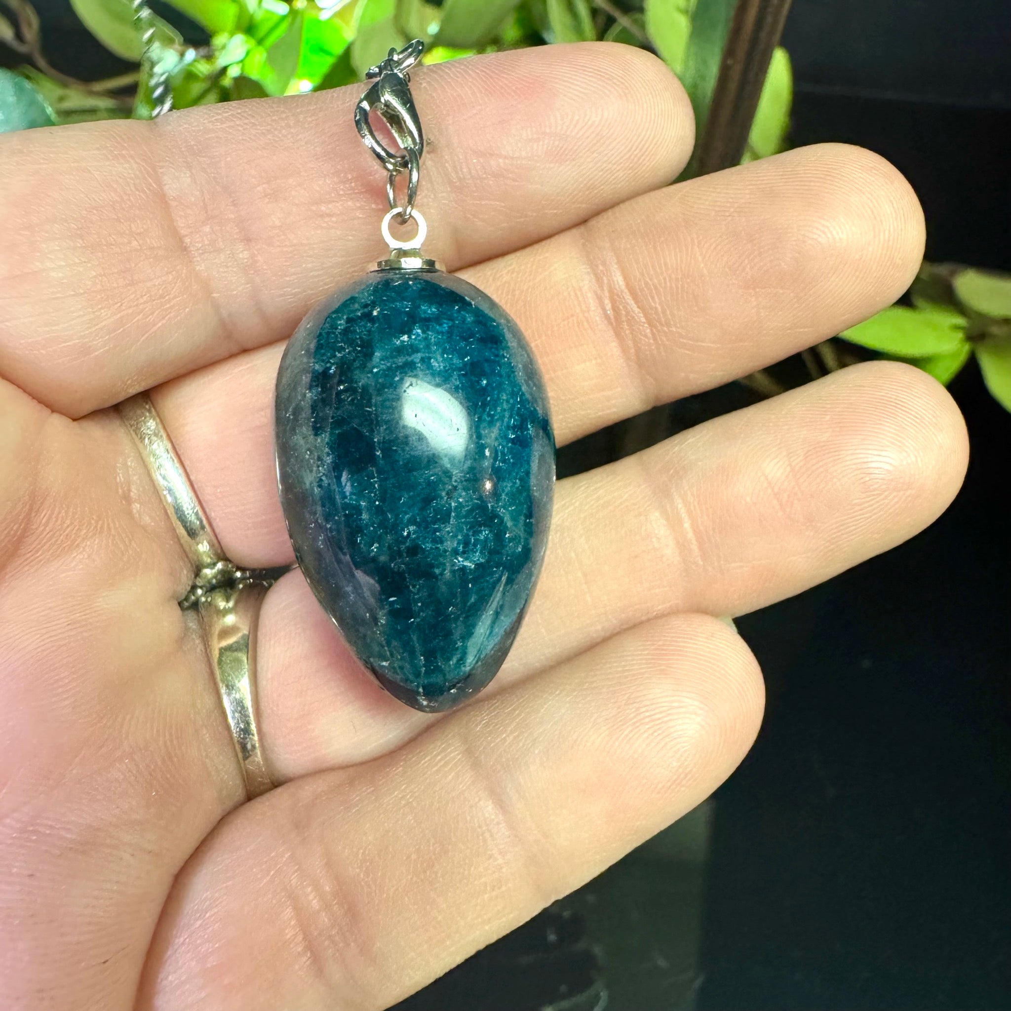 Blue Apatite Egg Shaped Pendulum