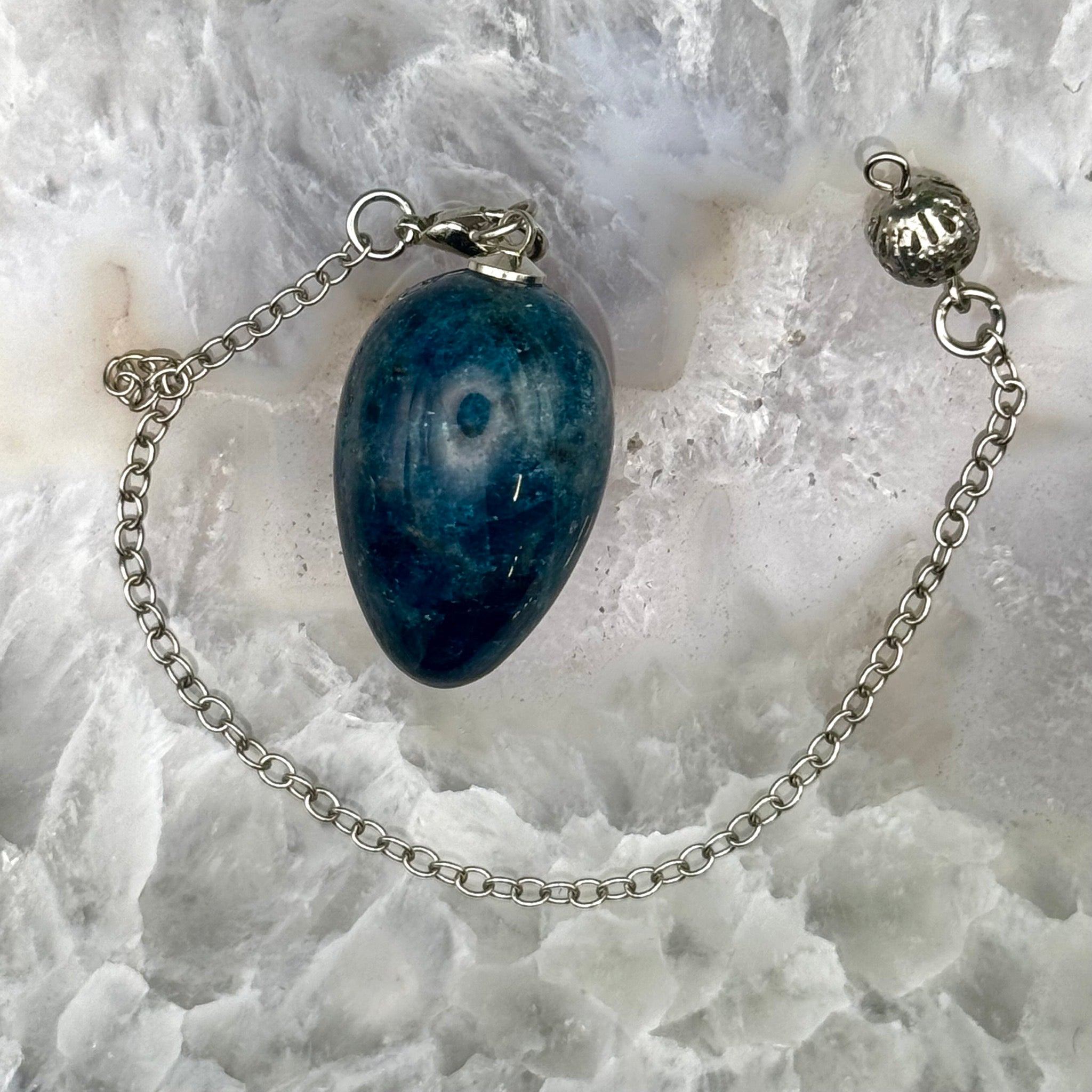 Blue Apatite Egg Shaped Pendulum