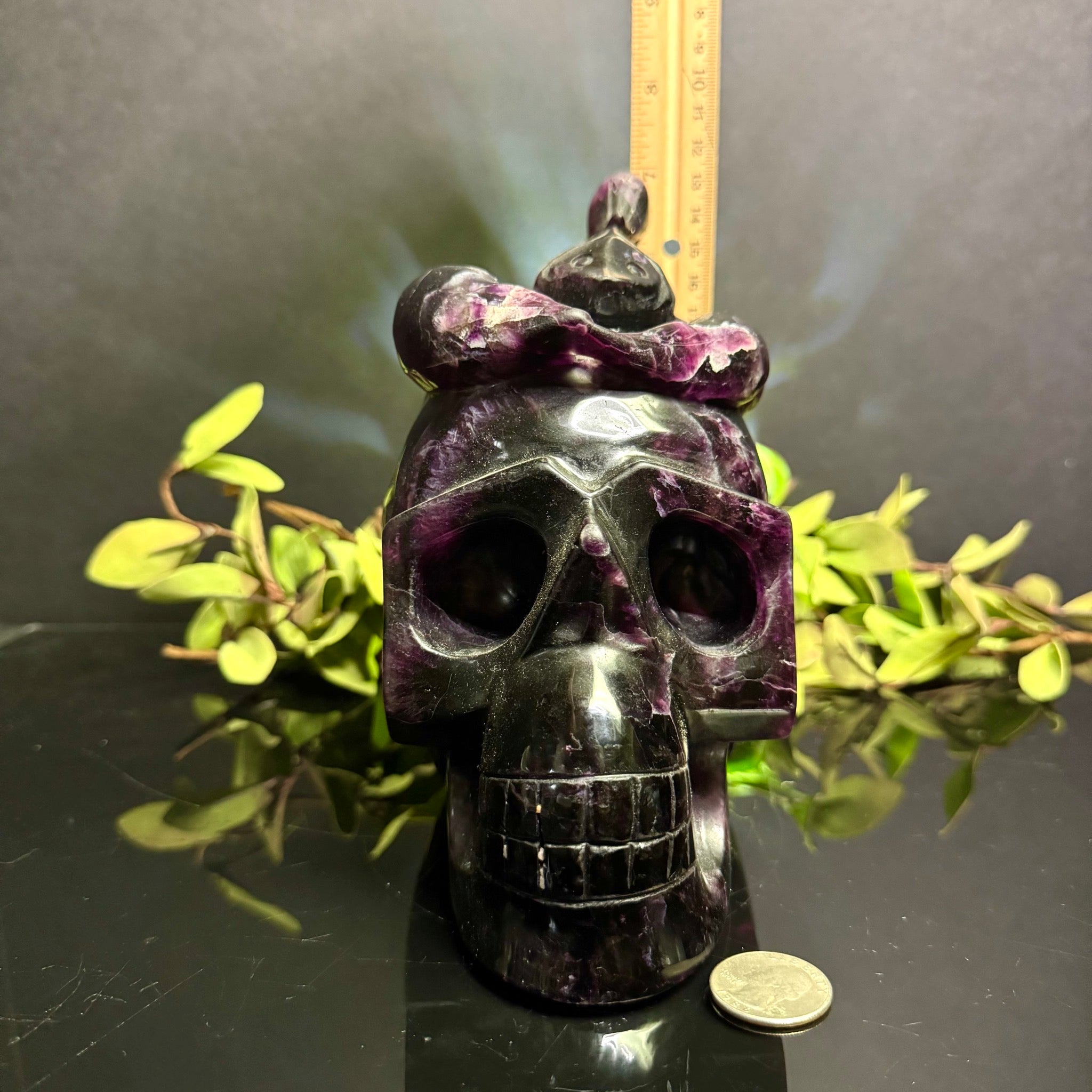 Fluorite Skull with Scorpion