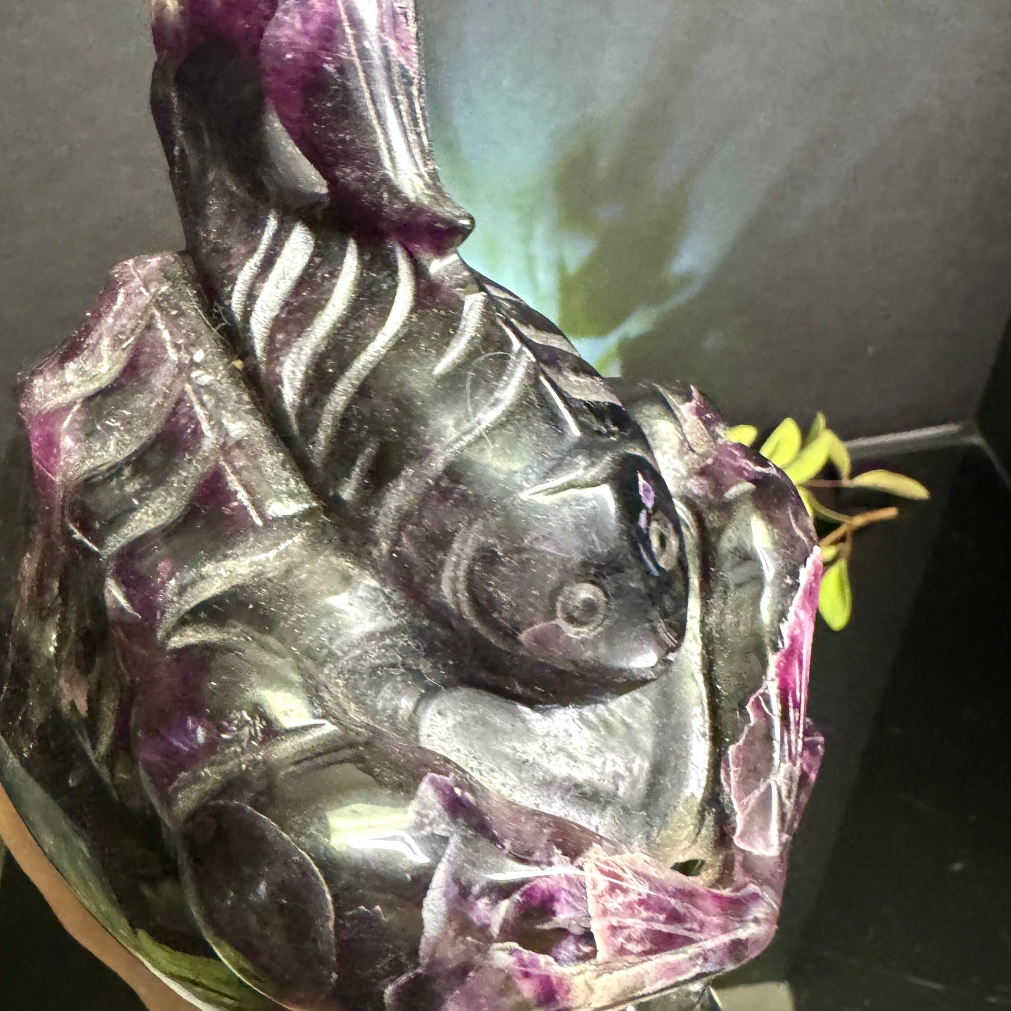 Fluorite Skull with Scorpion