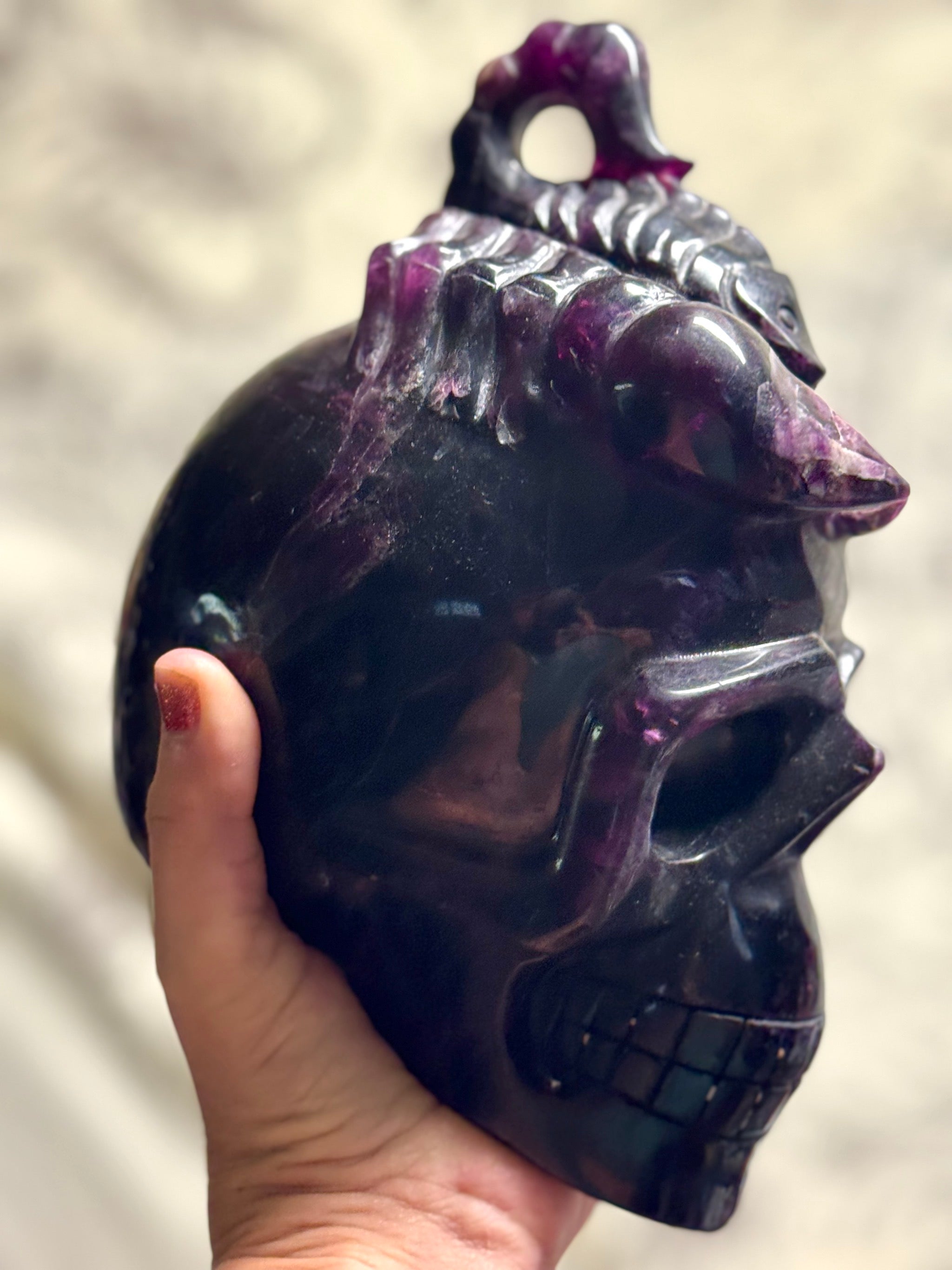 Fluorite Skull with Scorpion