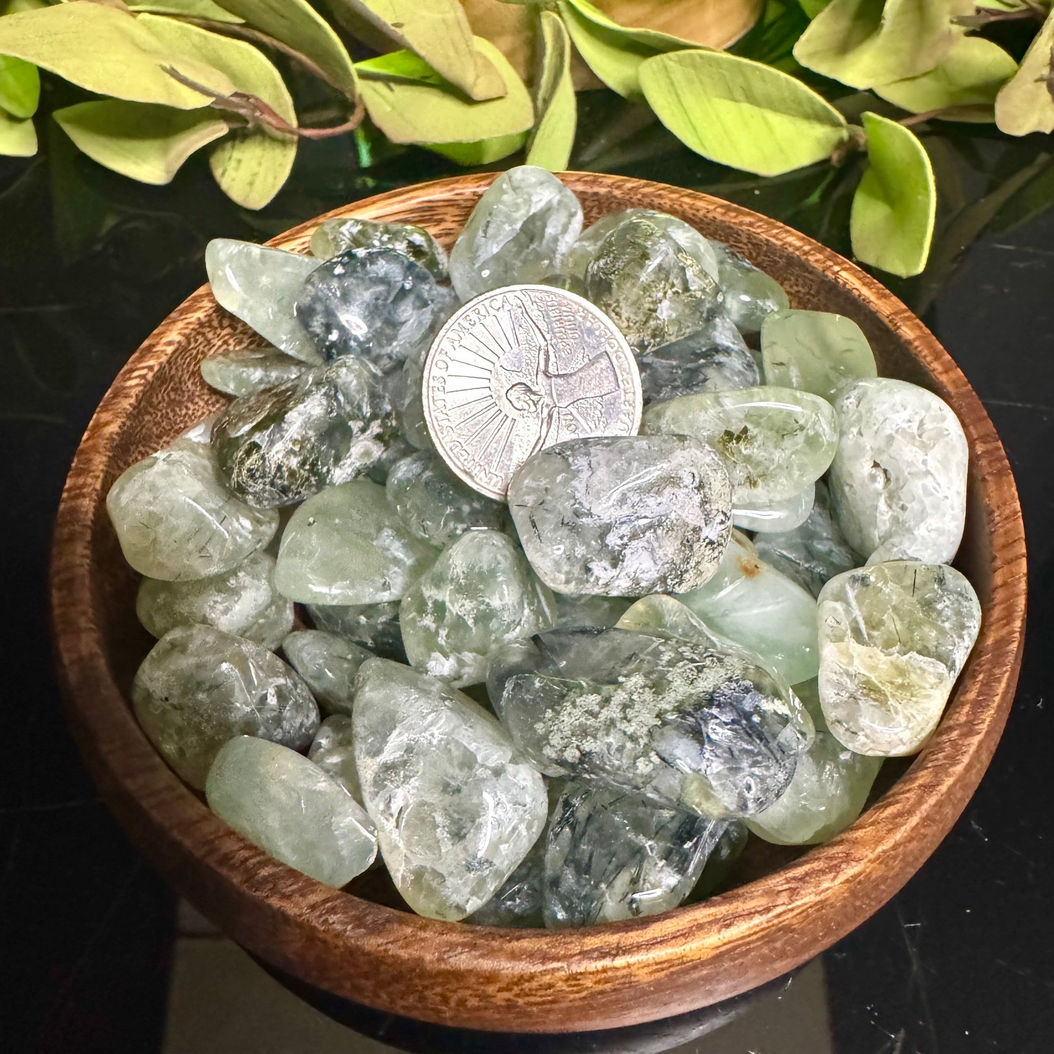 Prehnite with Epidote Tumble