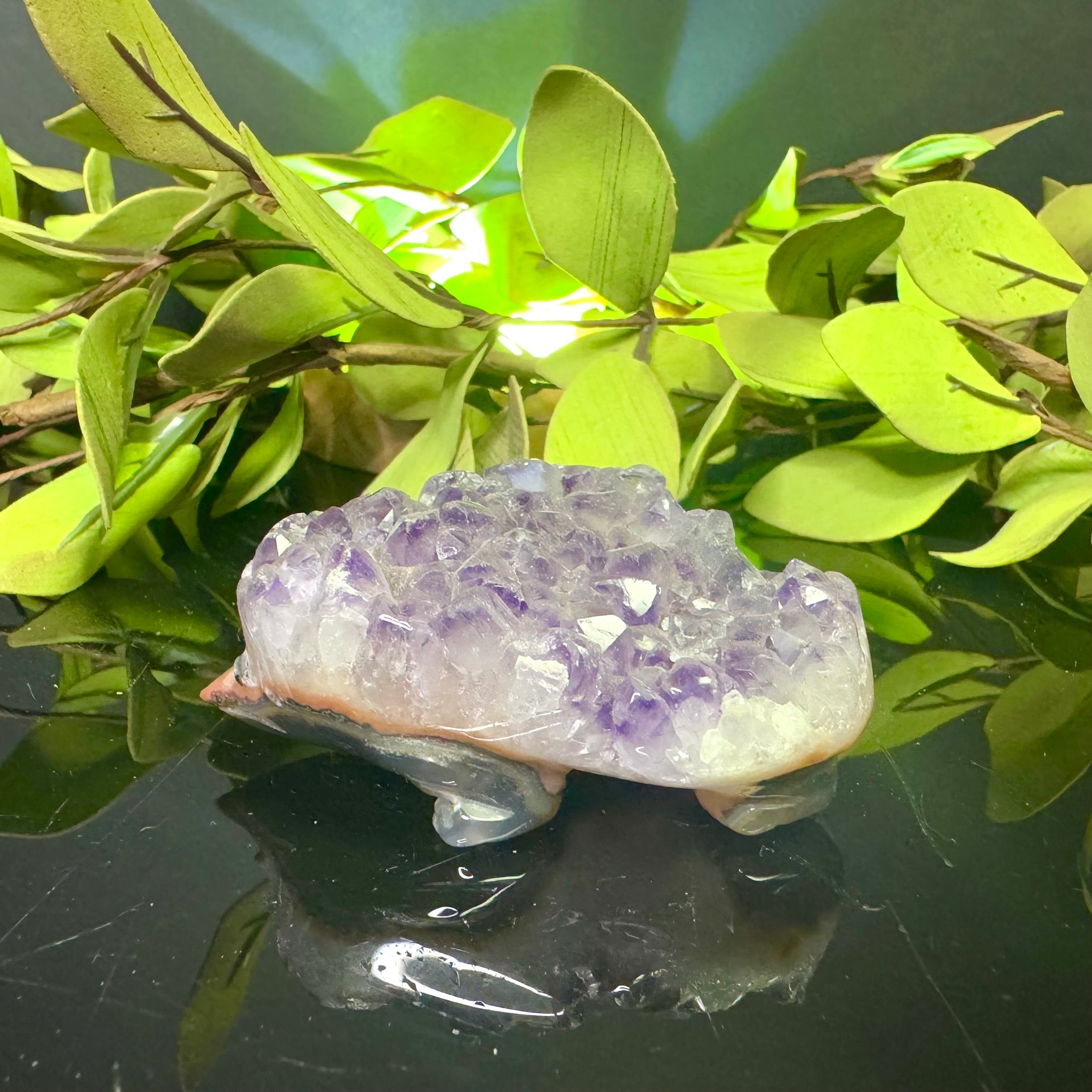 Amethyst and Agate Carved Hedgehog