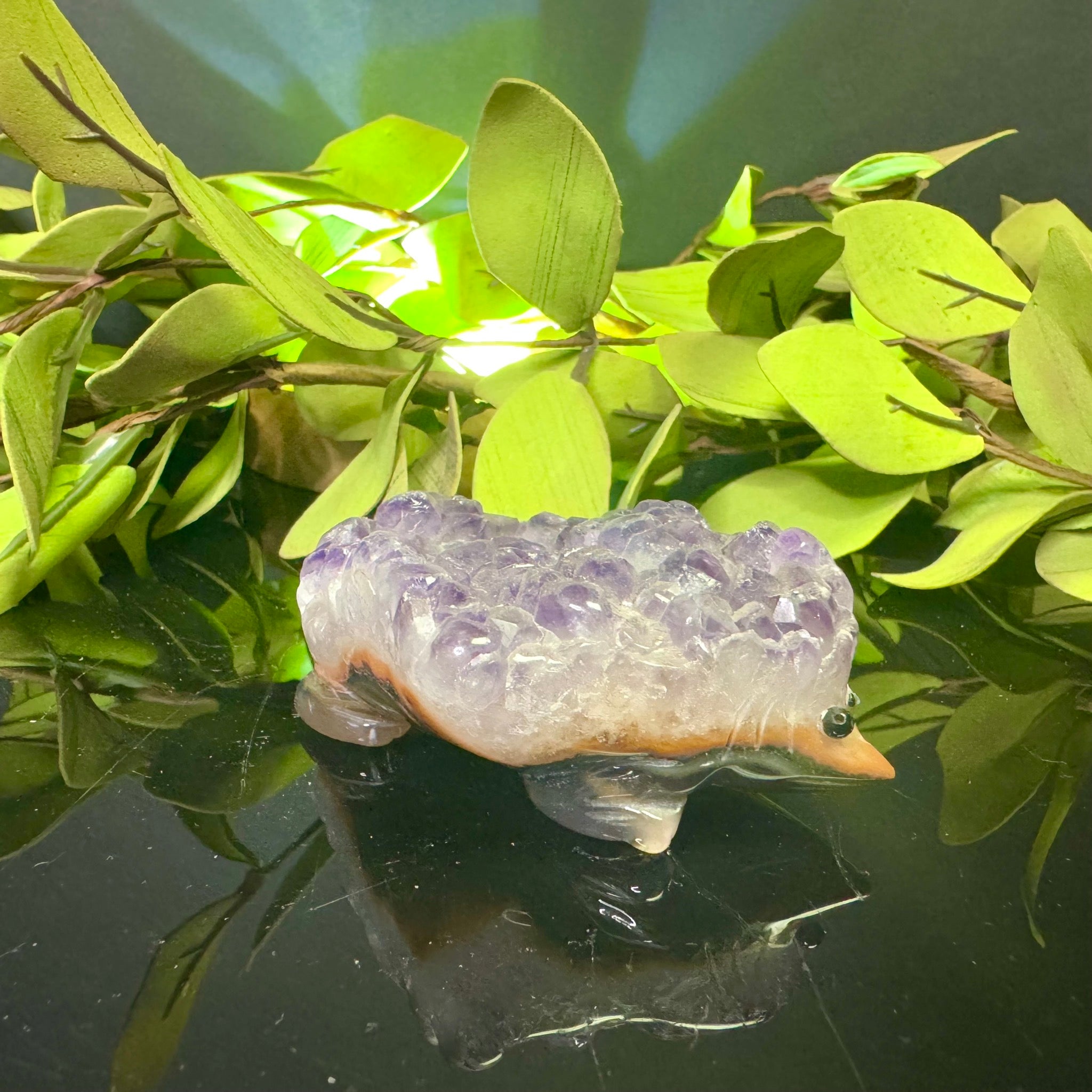 Amethyst and Agate Carved Hedgehog