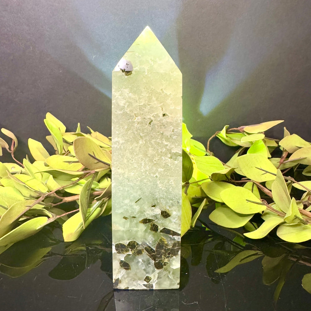 Prehnite with Epidote Tower