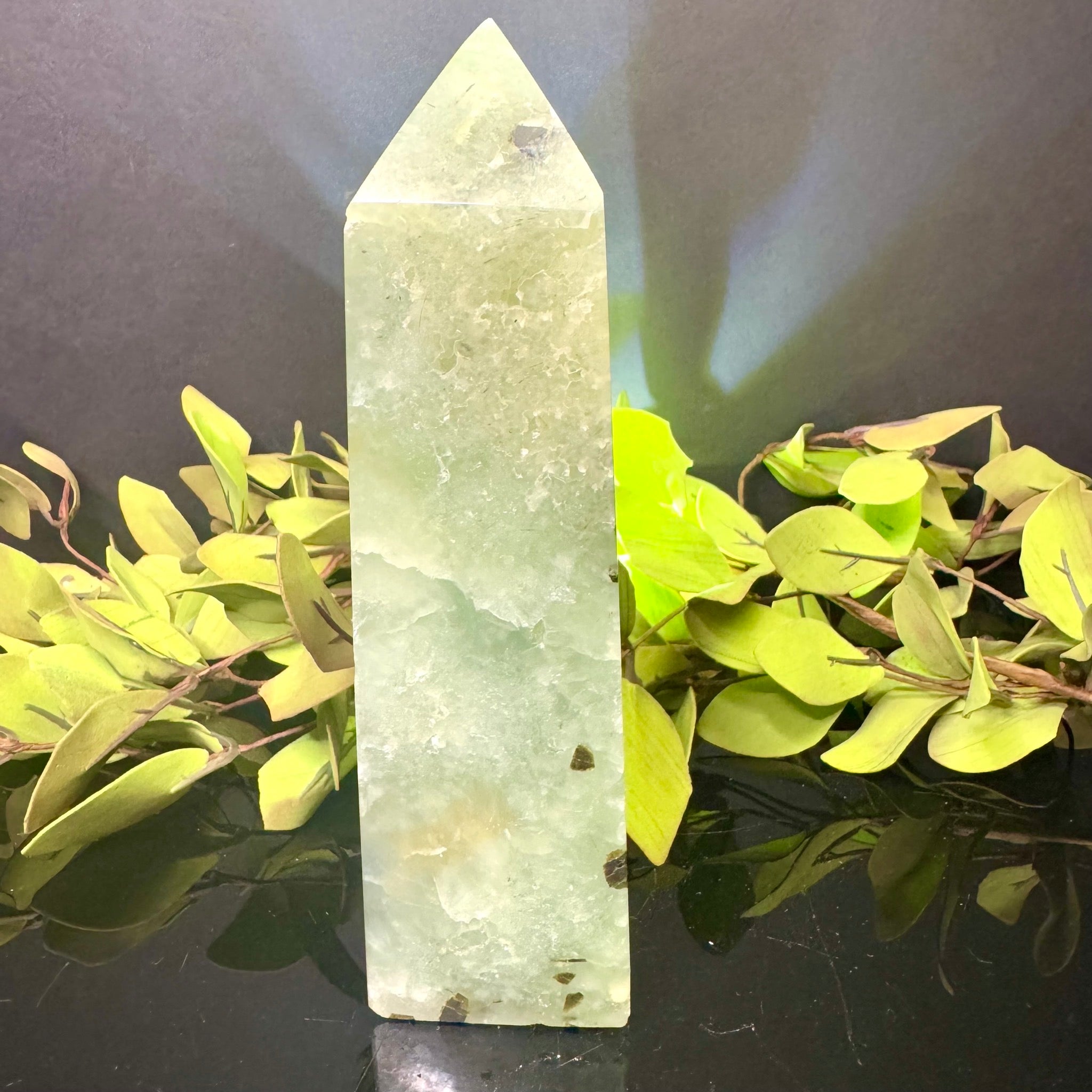 Prehnite with Epidote Tower