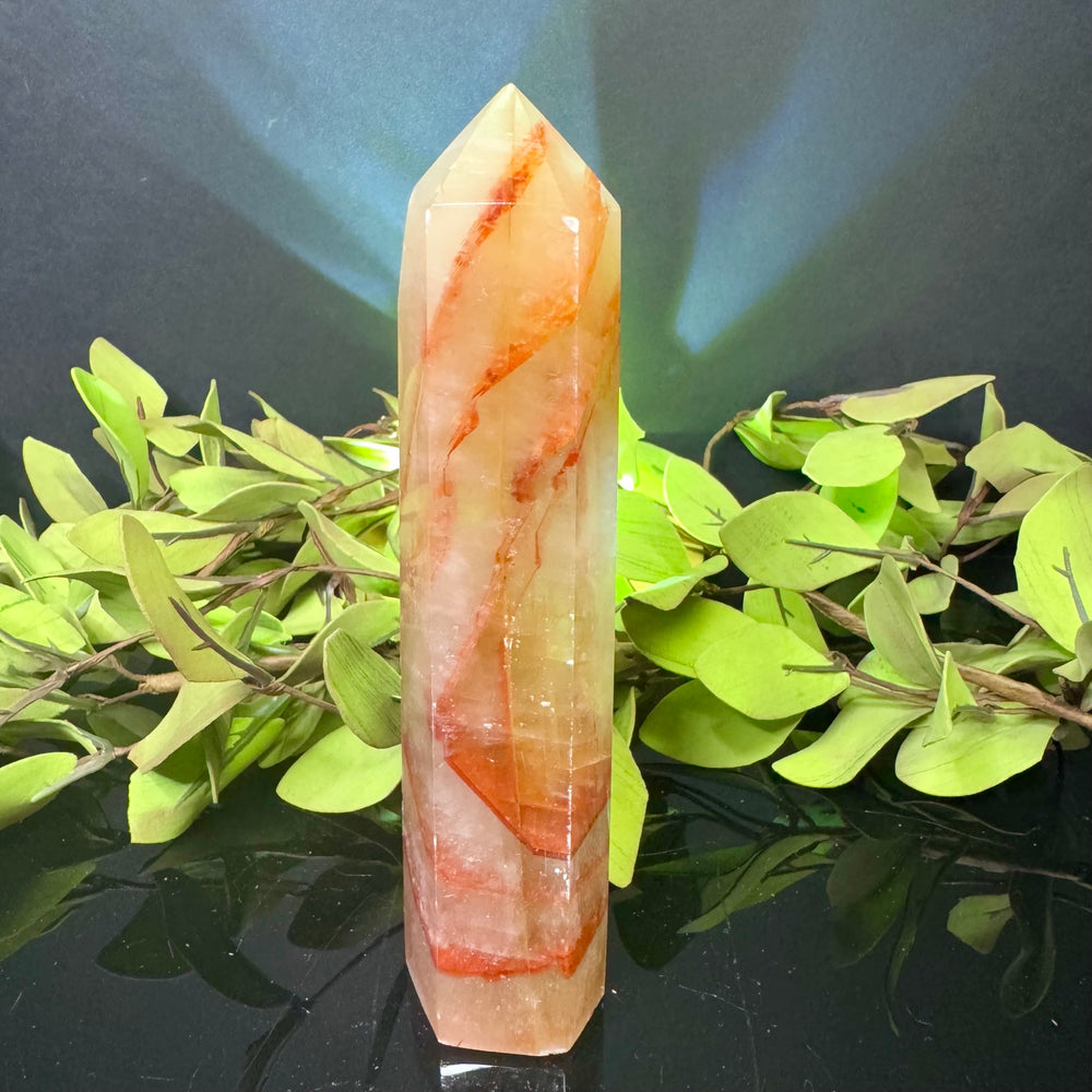 Calcite with Fire Quartz Tower