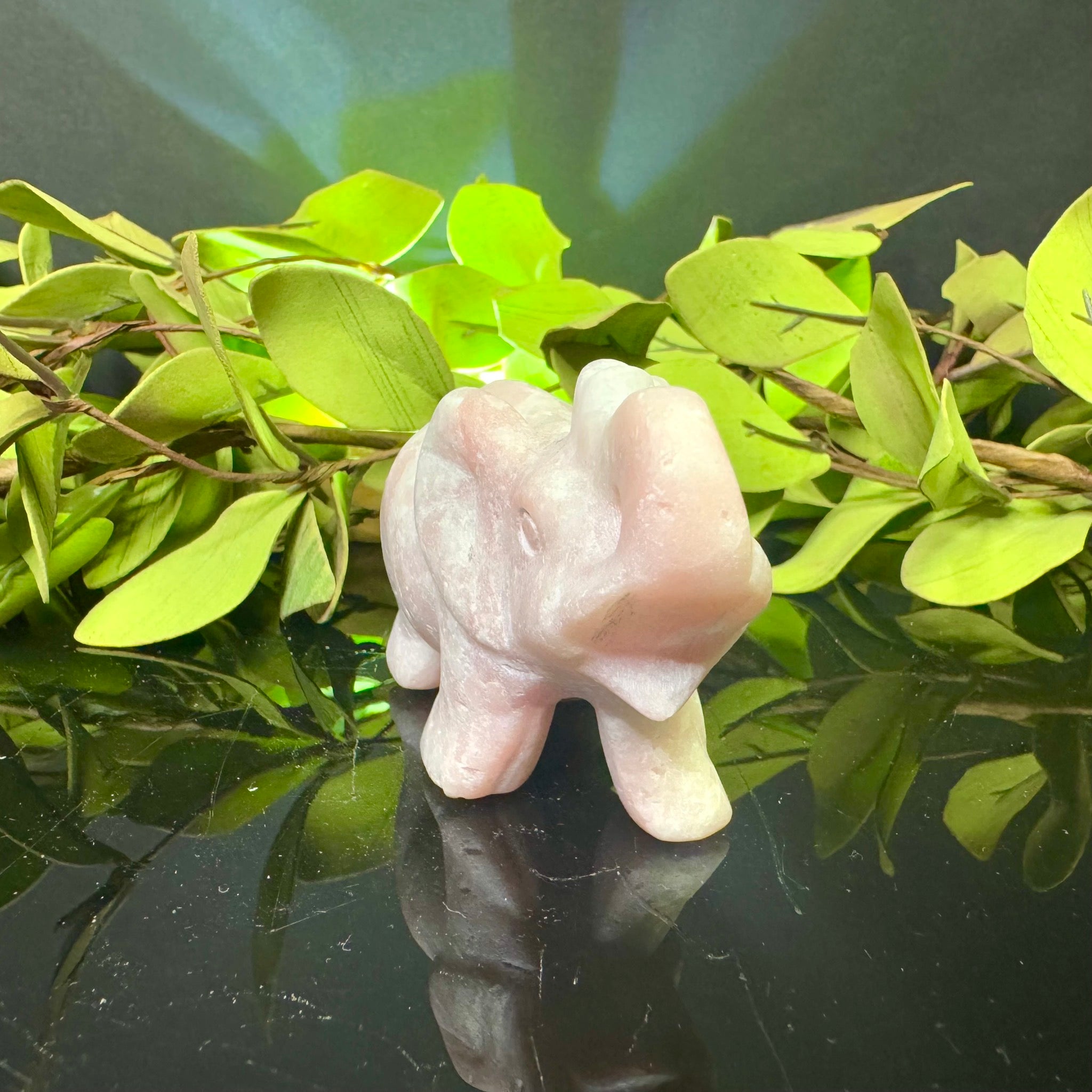 Pink Opal Carved Elephant