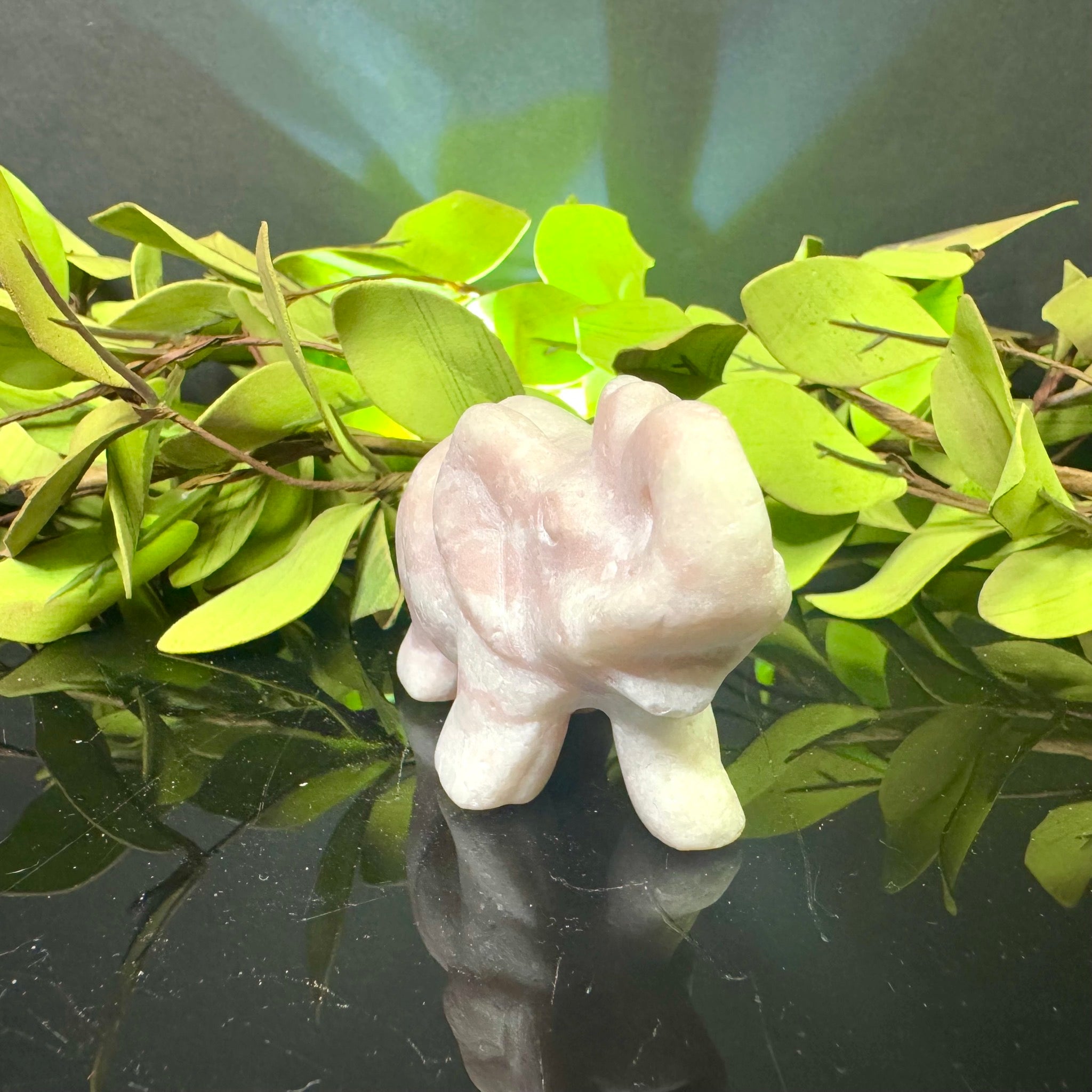 Pink Opal Carved Elephant