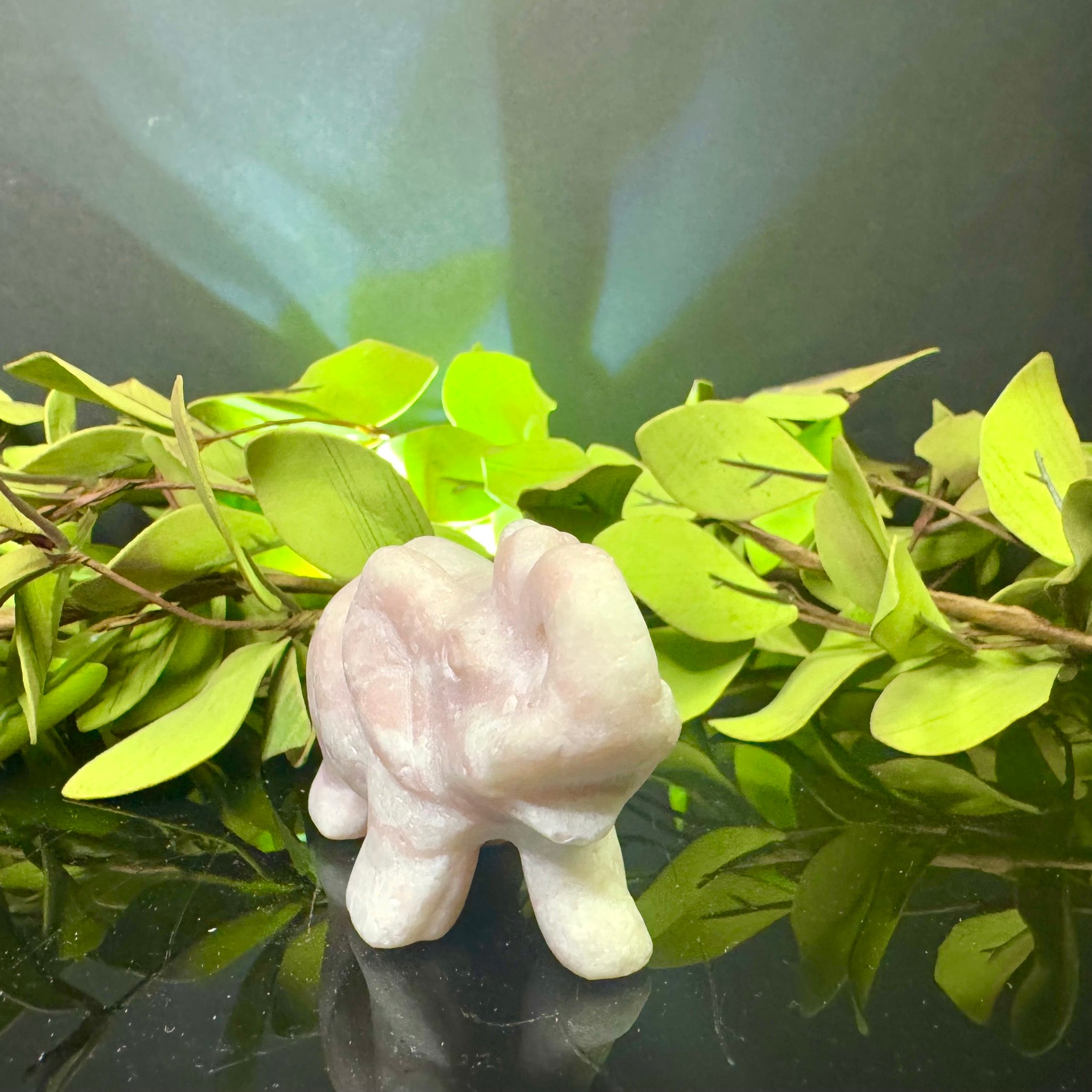 Pink Opal Carved Elephant