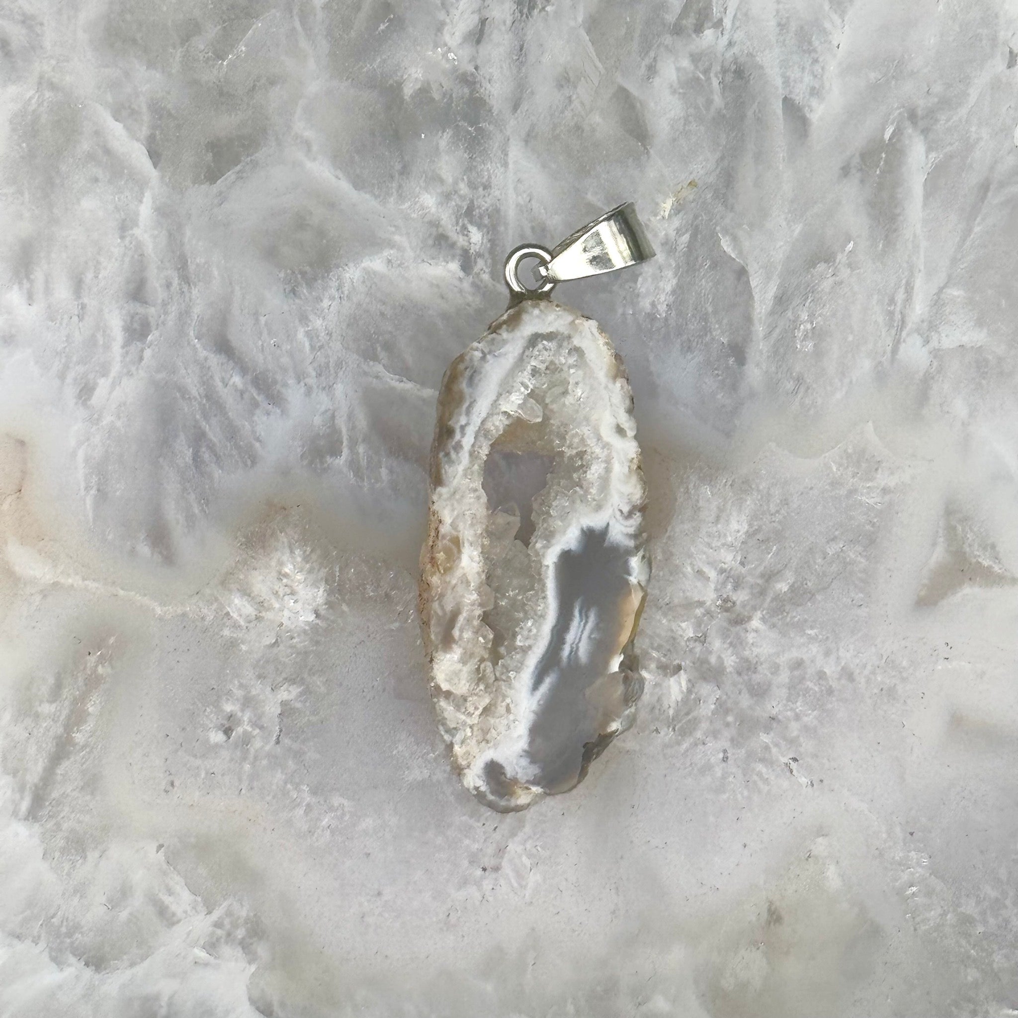 Oco Agate Geode Slice Pendant