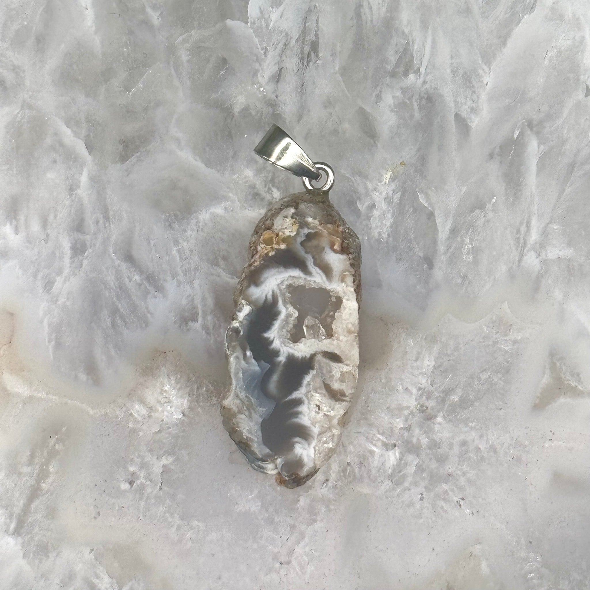 Oco Agate Geode Slice Pendant