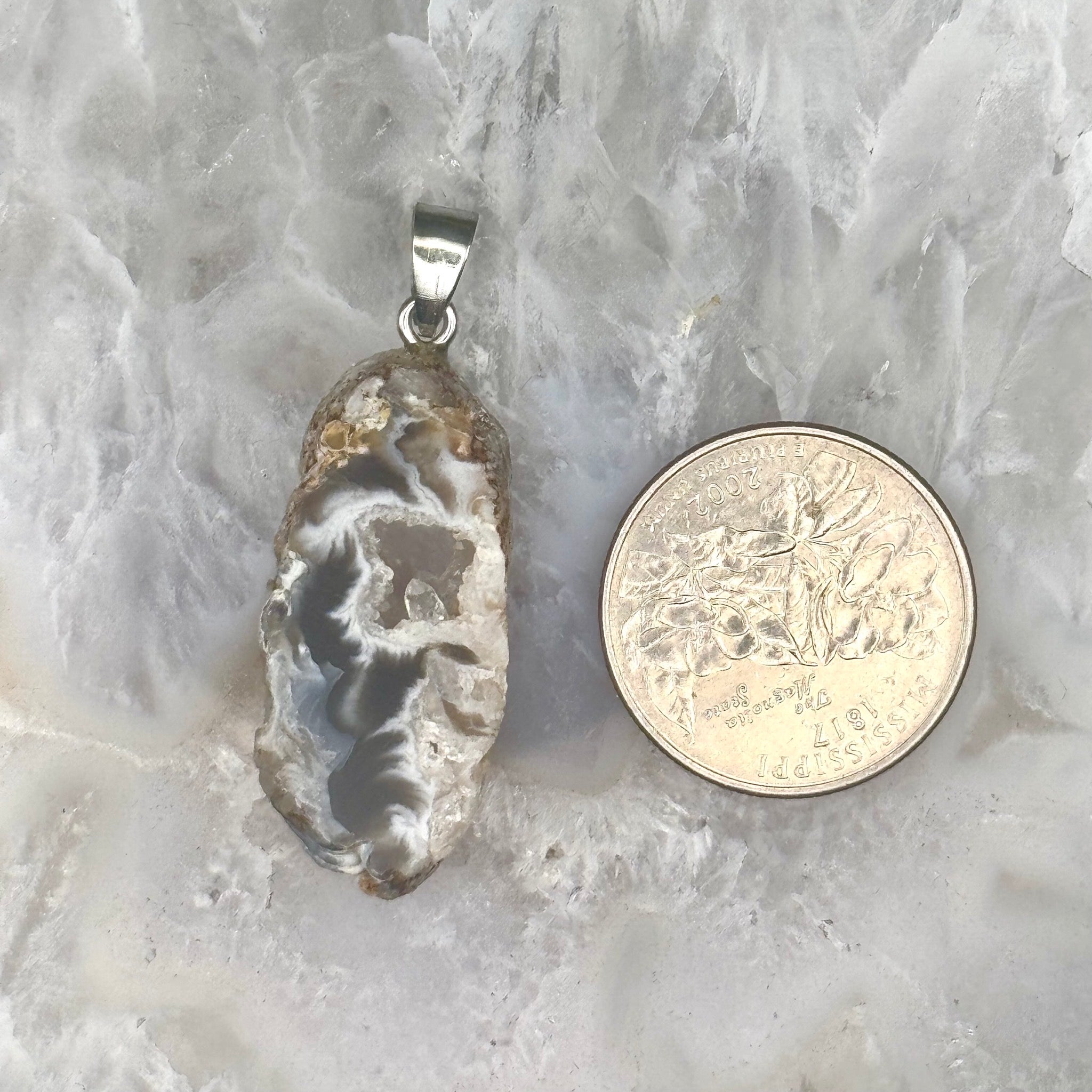 Oco Agate Geode Slice Pendant