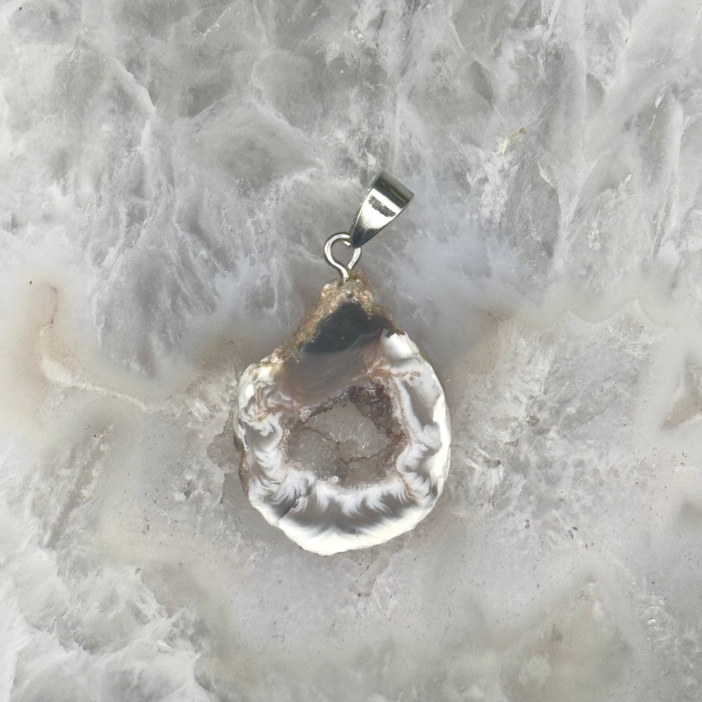 Oco Agate Geode Slice Pendant