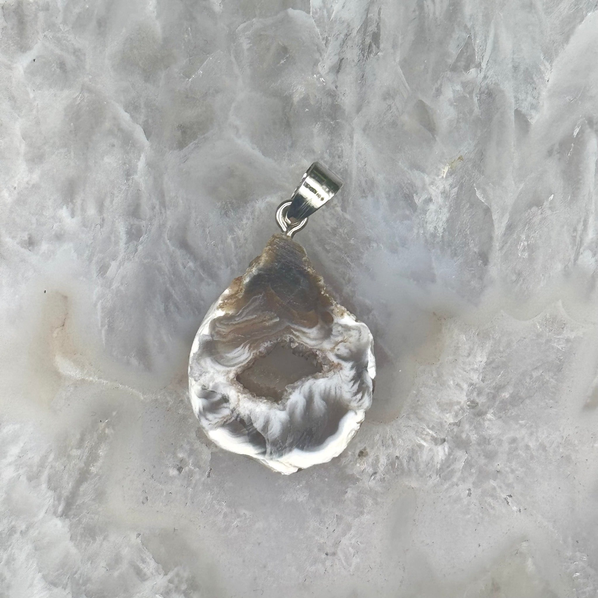 Oco Agate Geode Slice Pendant