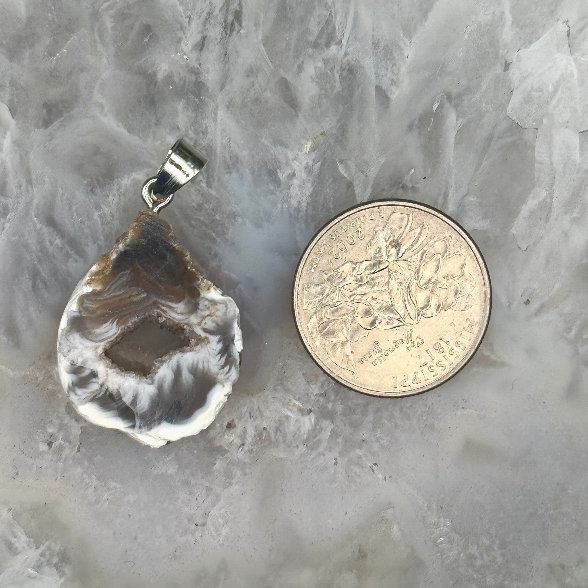 Oco Agate Geode Slice Pendant