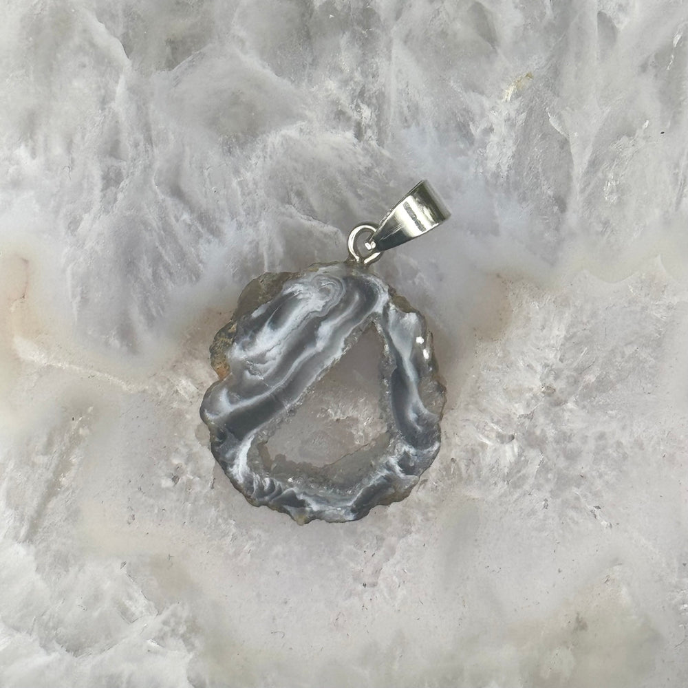 Oco Agate Geode Slice Pendant