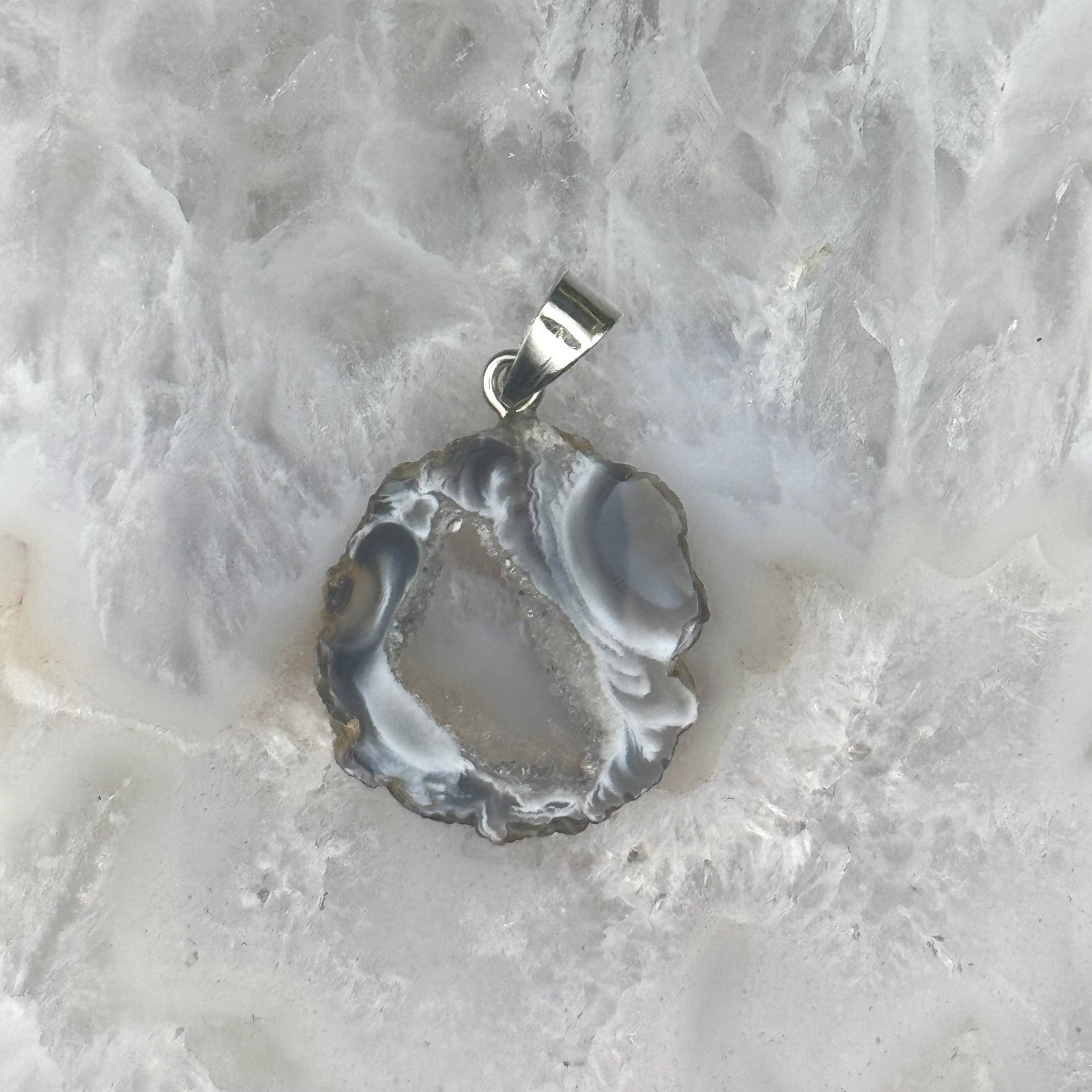 Oco Agate Geode Slice Pendant