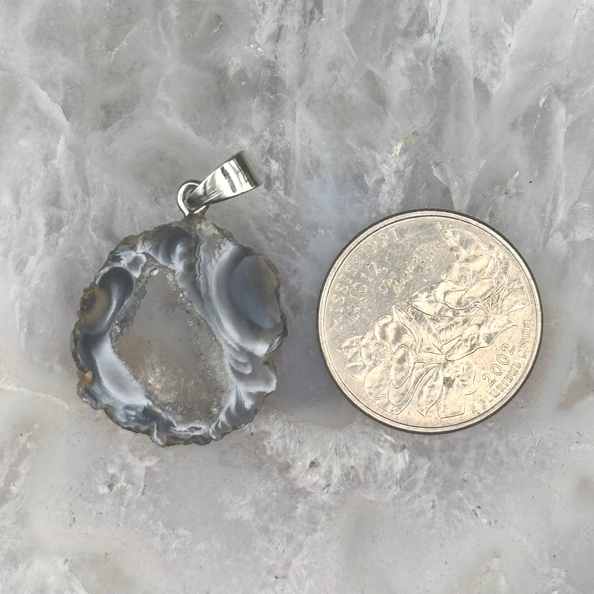 Oco Agate Geode Slice Pendant