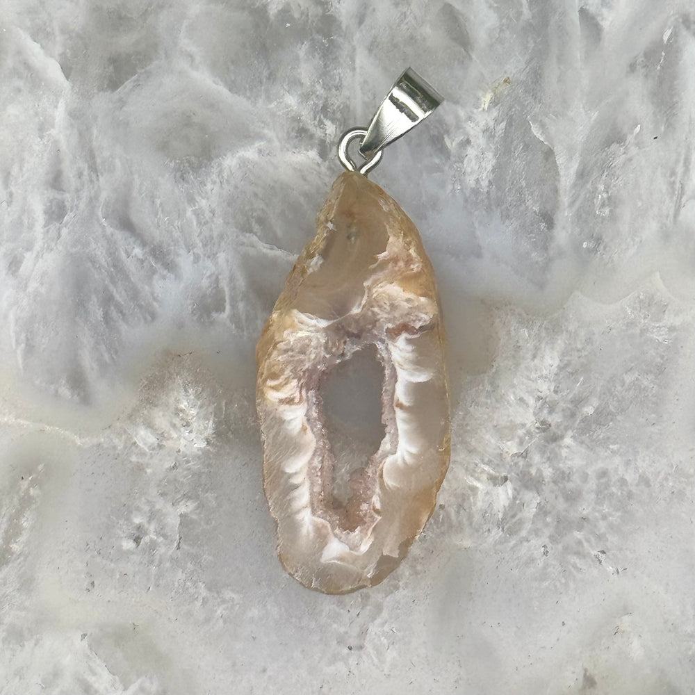 Oco Agate Geode Slice Pendant