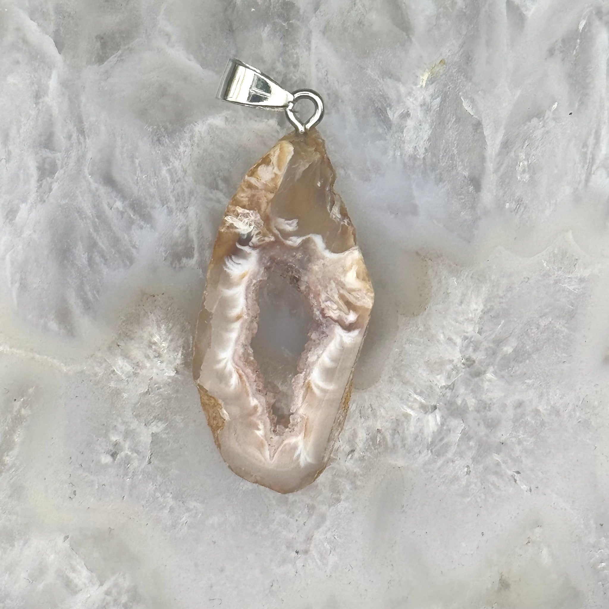 Oco Agate Geode Slice Pendant