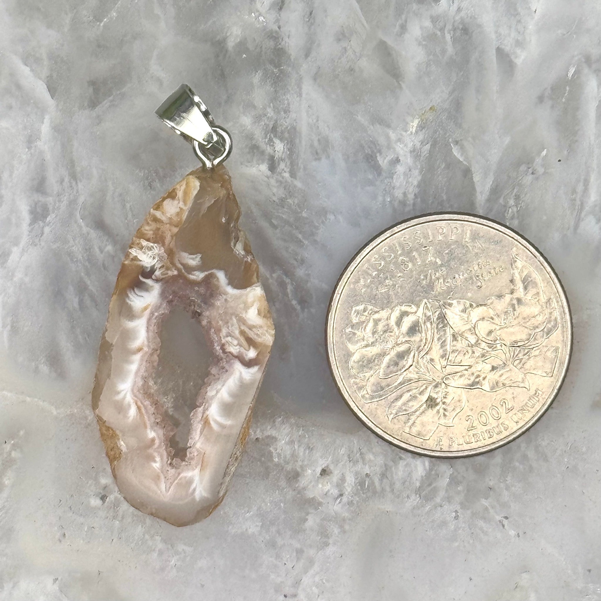 Oco Agate Geode Slice Pendant