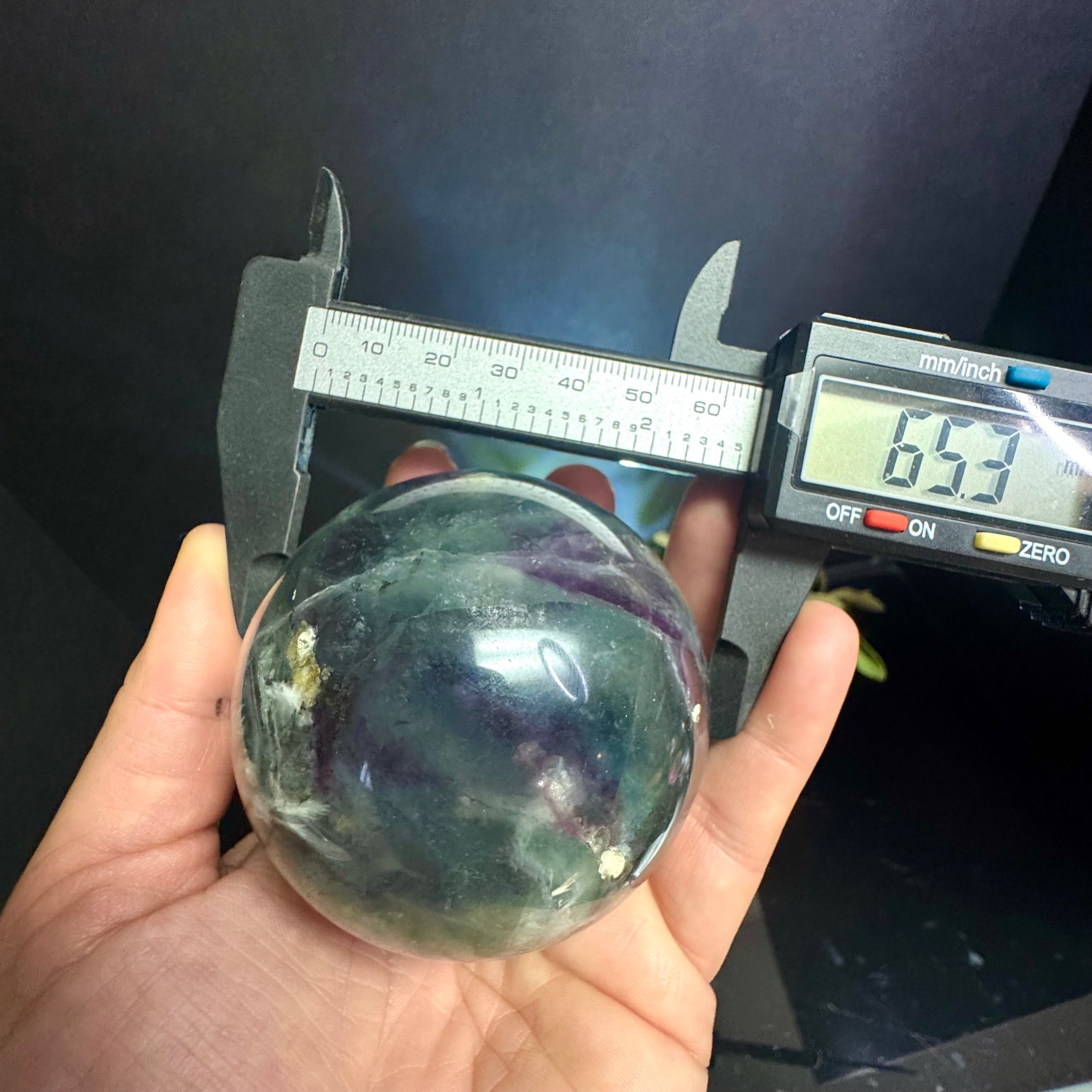 Snowflake Fluorite Sphere