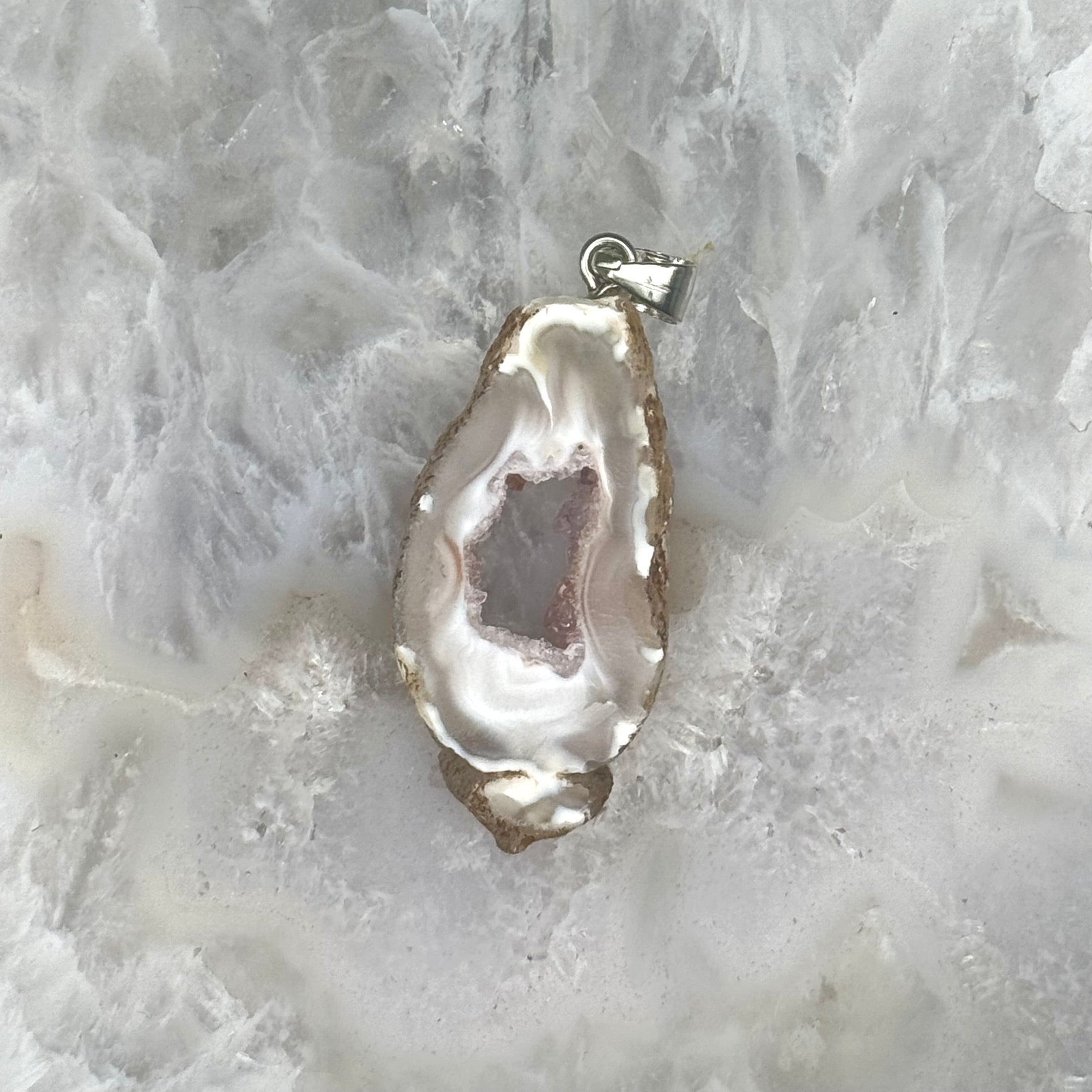 Oco Agate Geode Slice Pendant