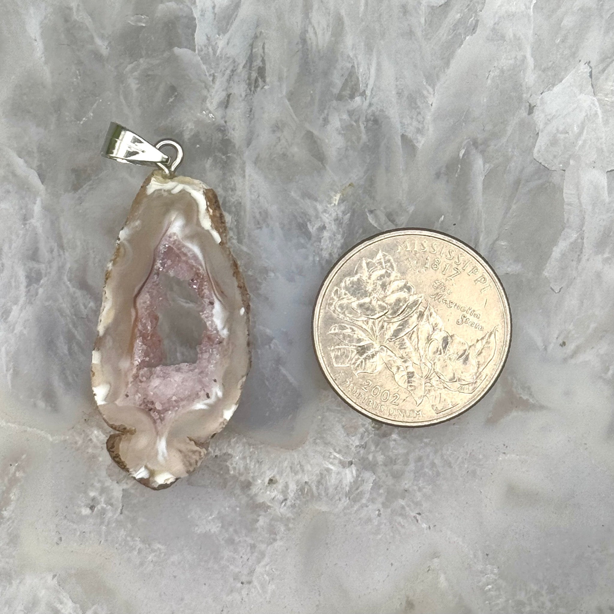 Oco Agate Geode Slice Pendant