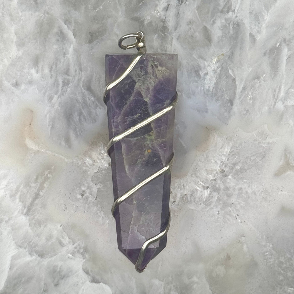 Amethyst Pendant Wire Wrapped