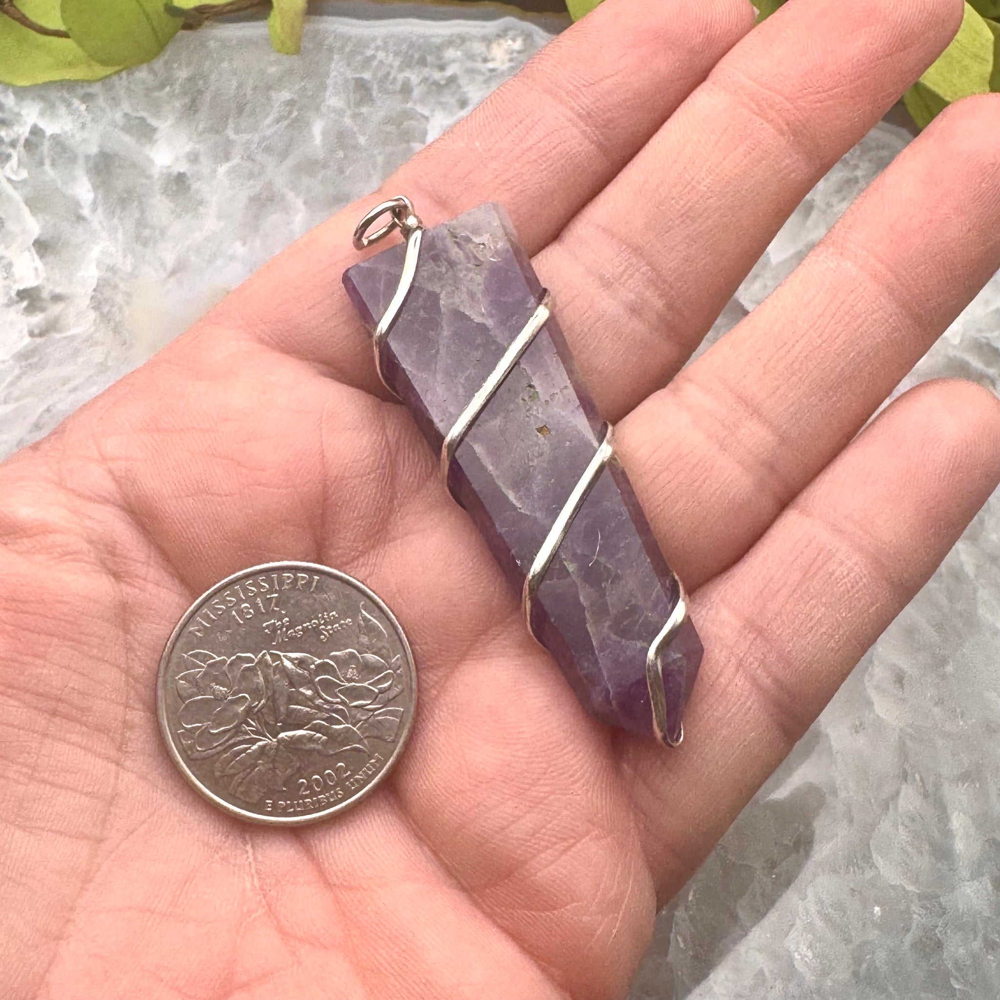 Amethyst Pendant Wire Wrapped