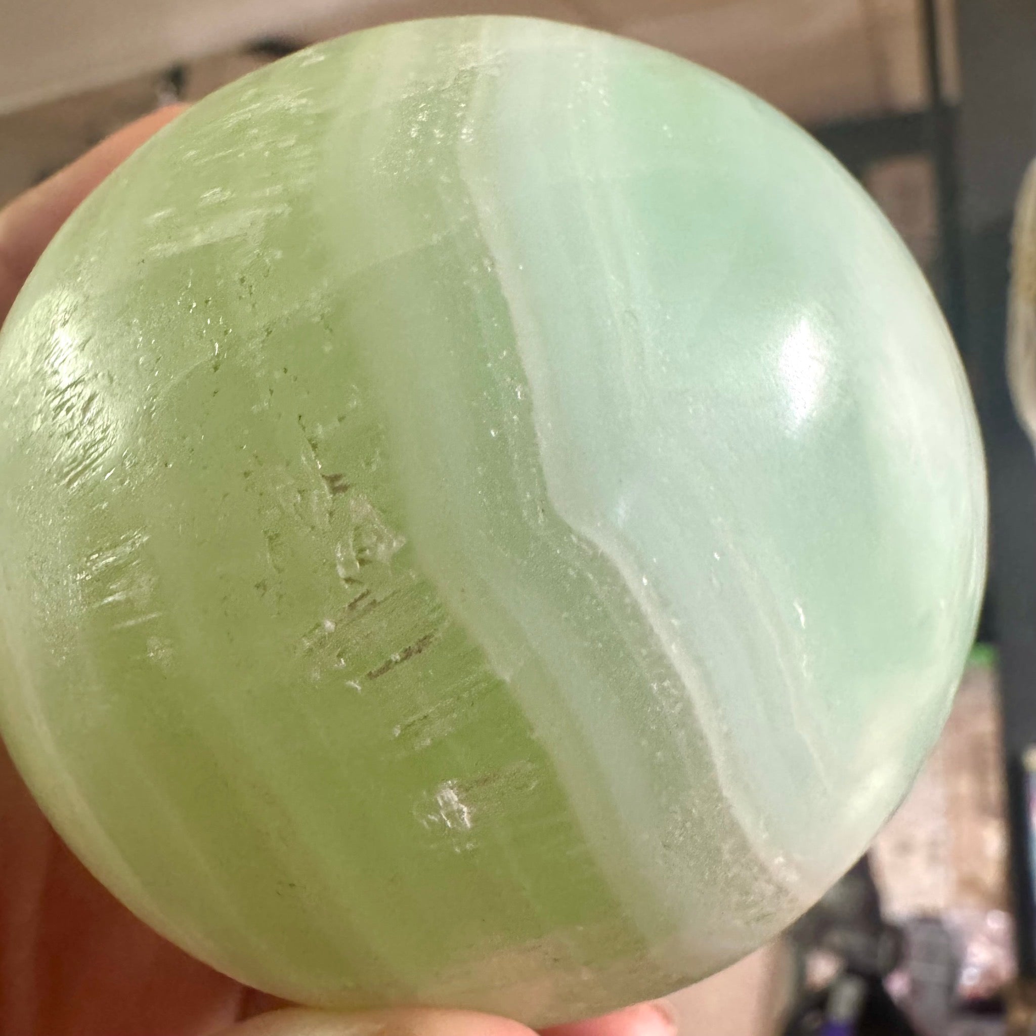 Pistachio Calcite Sphere