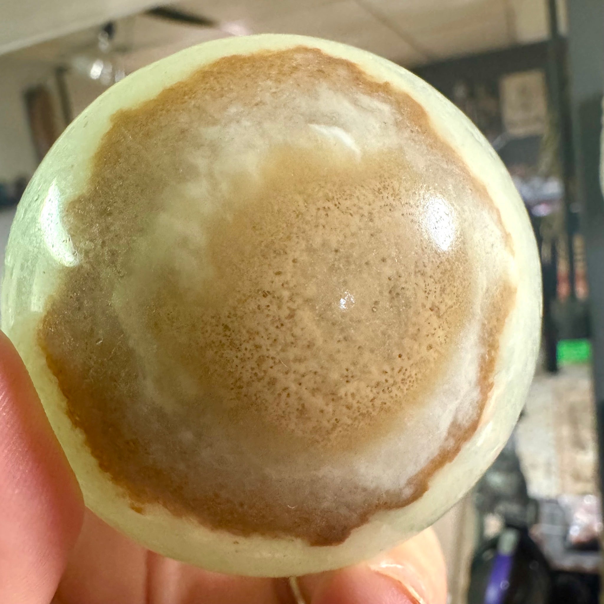Pistachio Calcite Sphere