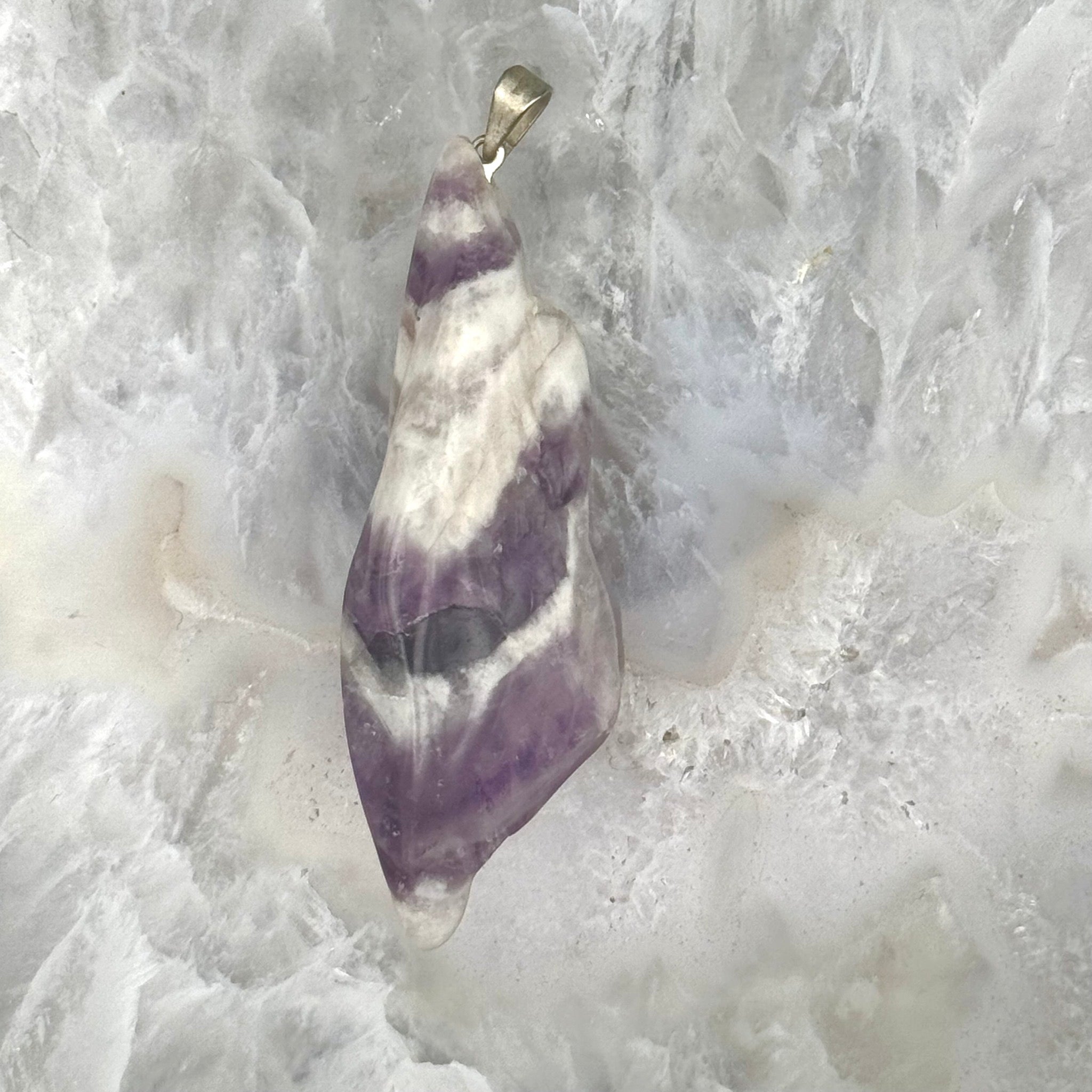 Chevron Amethyst Pendant