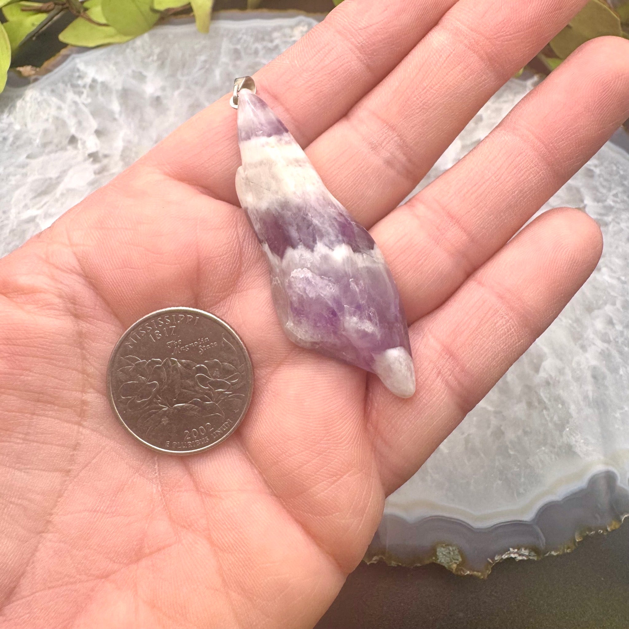 Chevron Amethyst Pendant