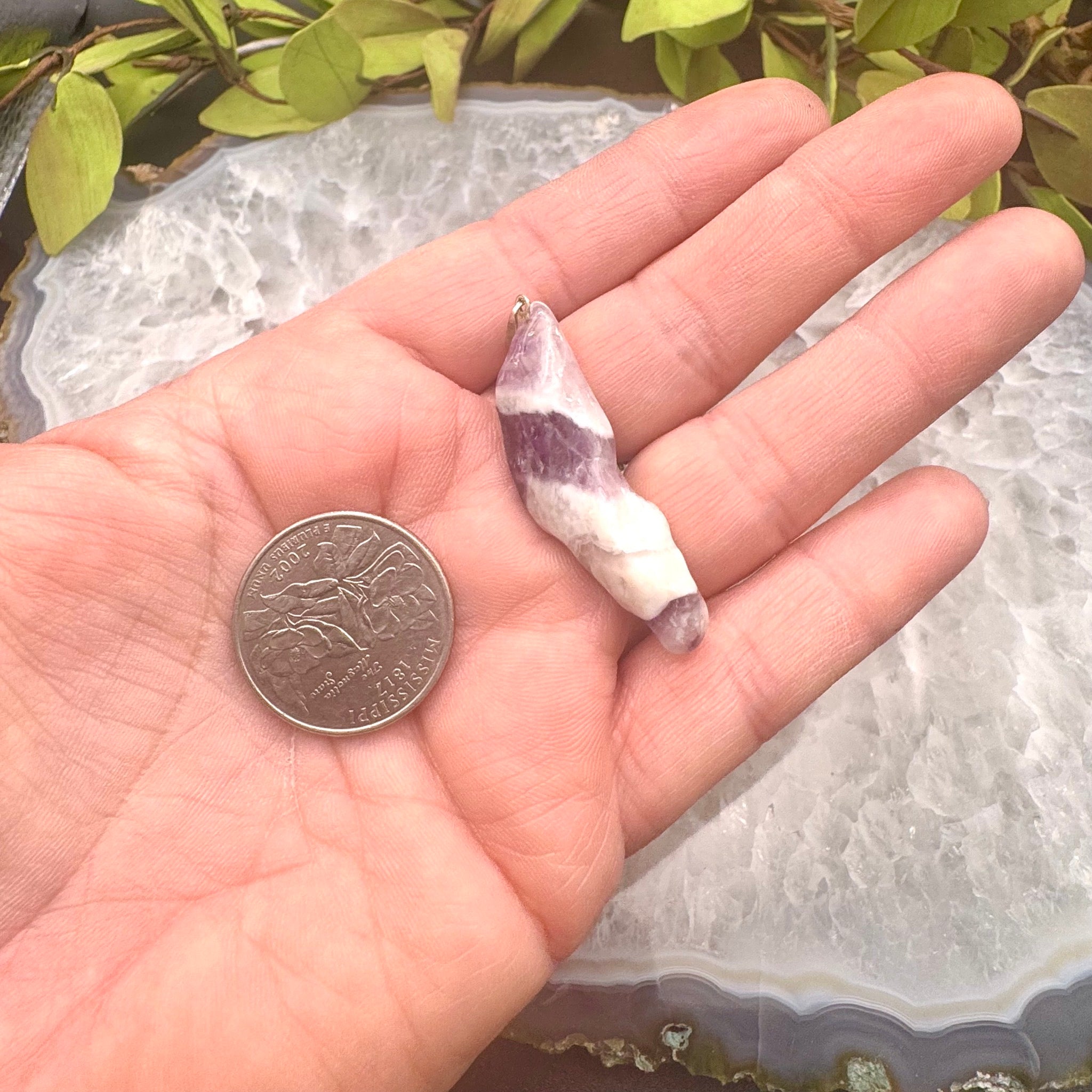 Chevron Amethyst Pendant