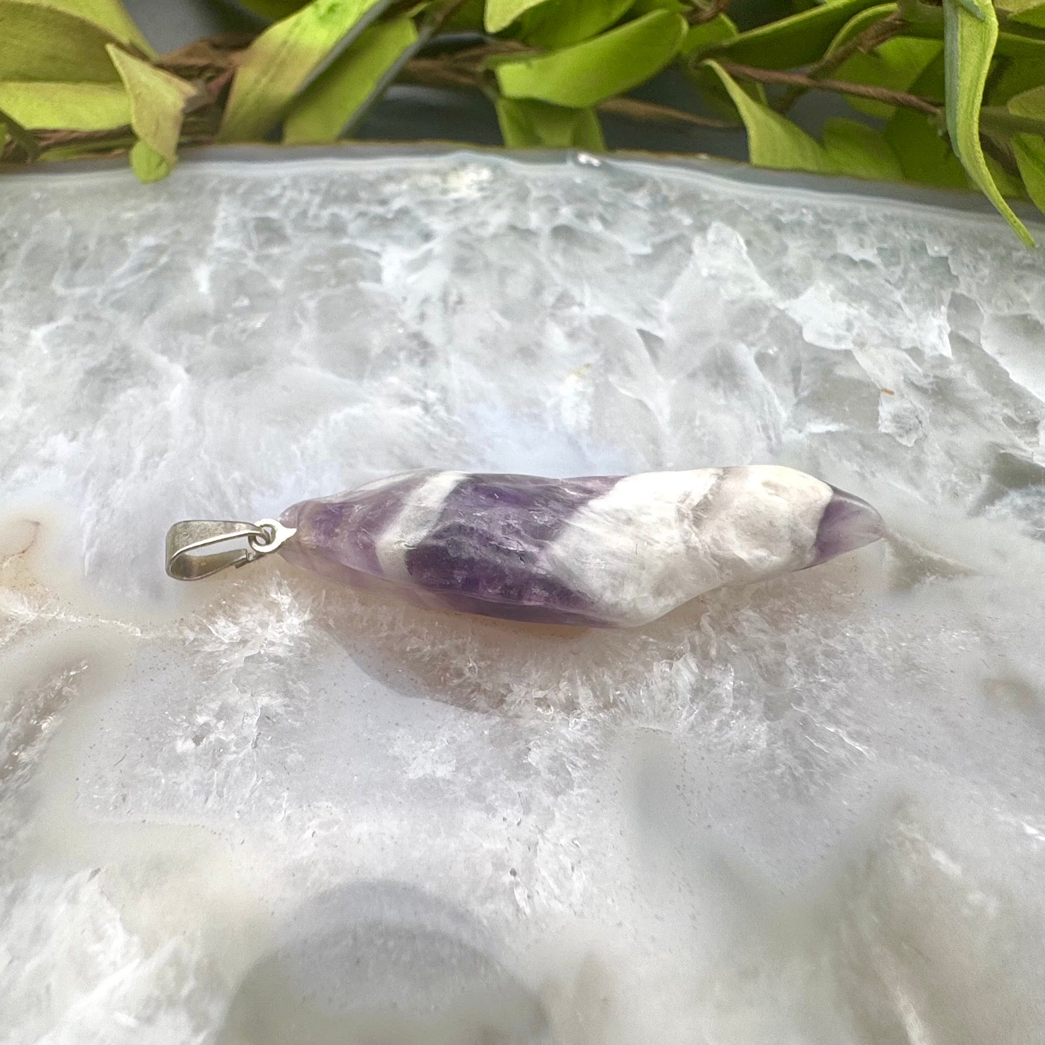 Chevron Amethyst Pendant