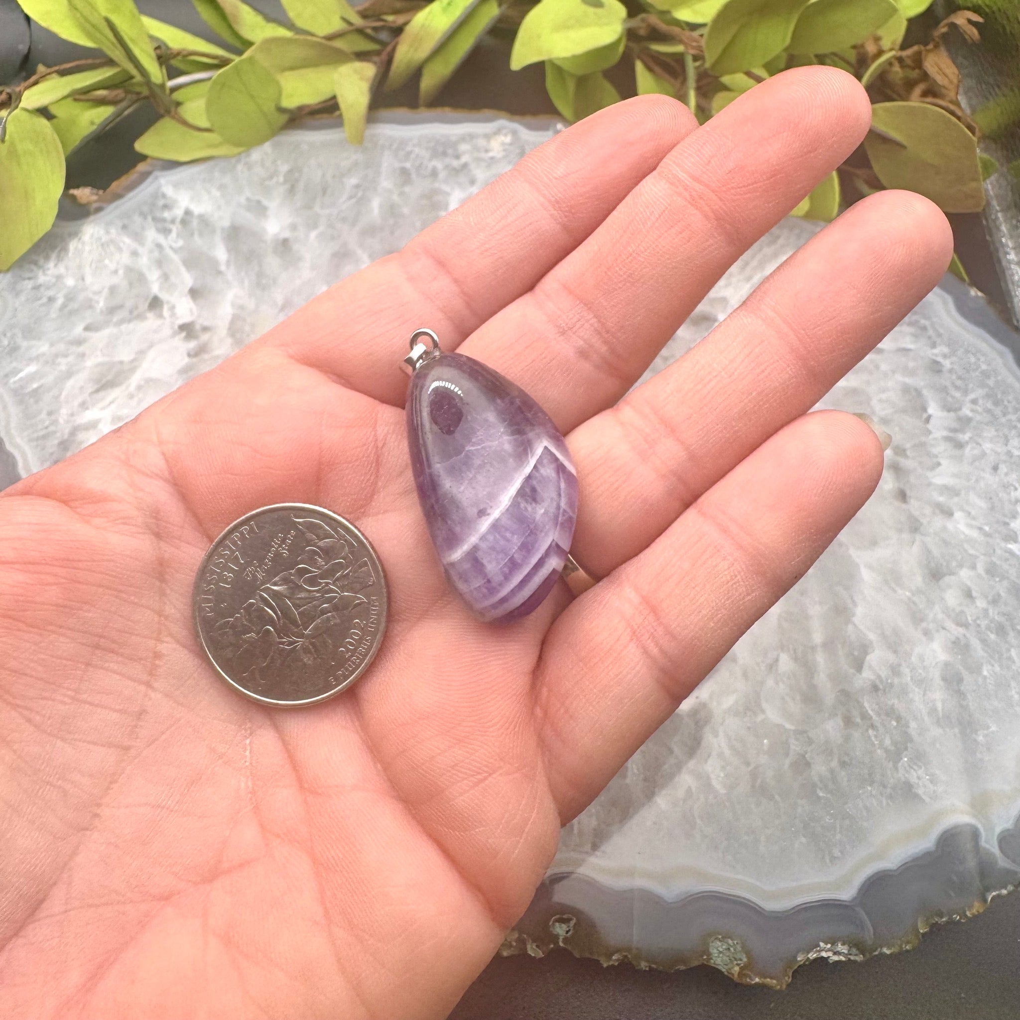 Chevron Amethyst Pendant