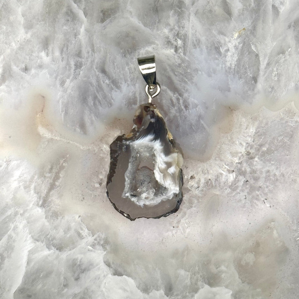 Oco Agate Geode Slice Pendant