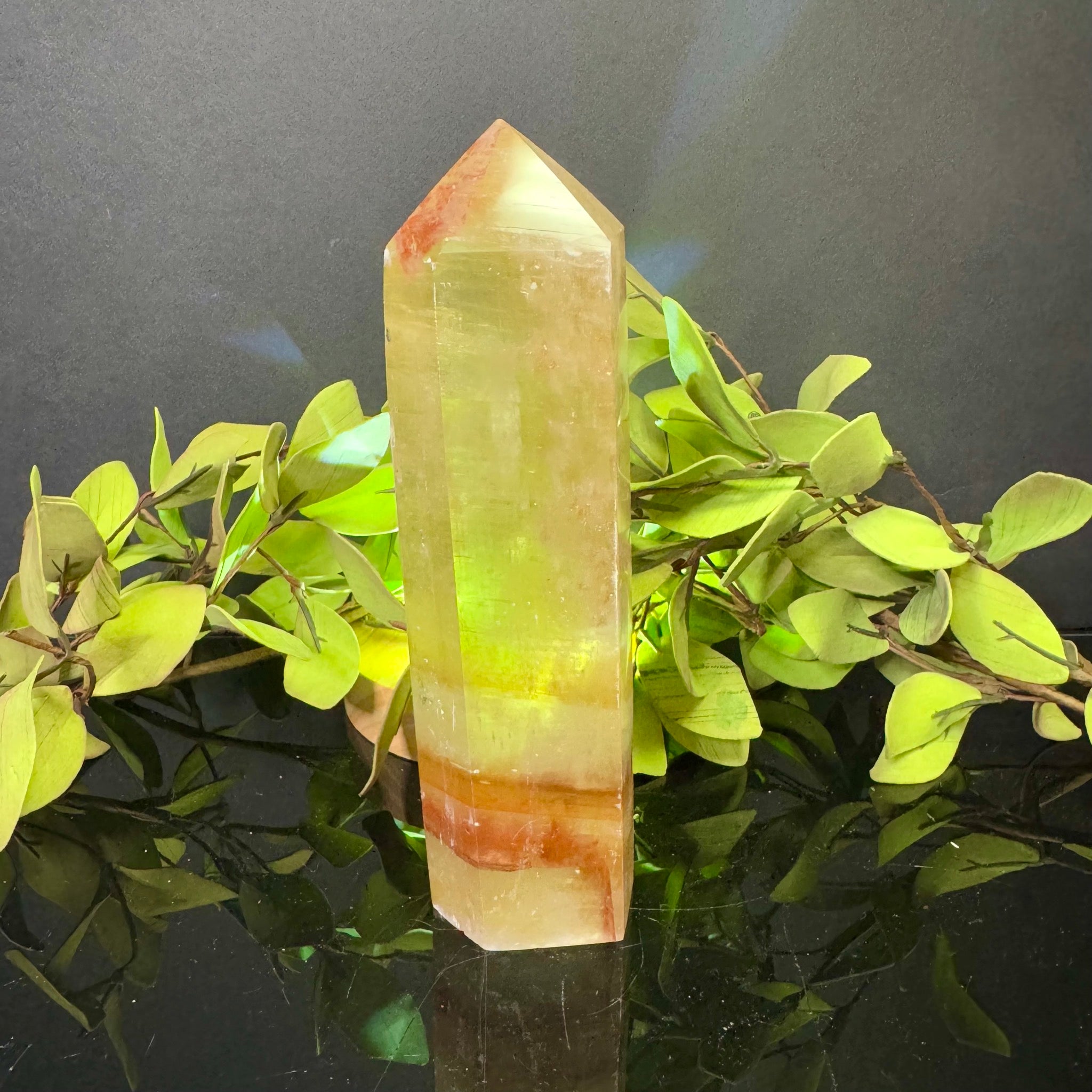 Calcite with Fire Quartz Tower