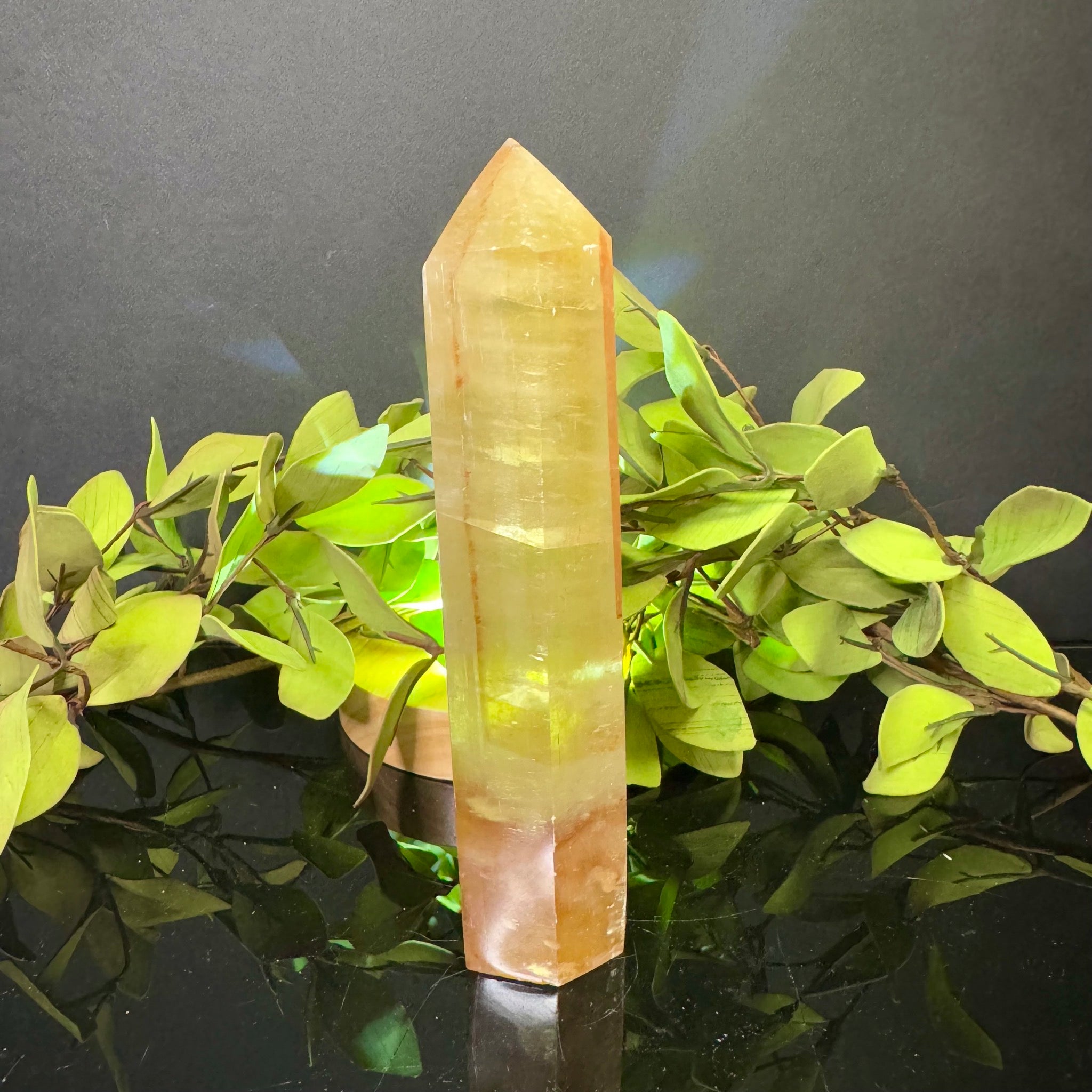 Calcite with Fire Quartz Tower