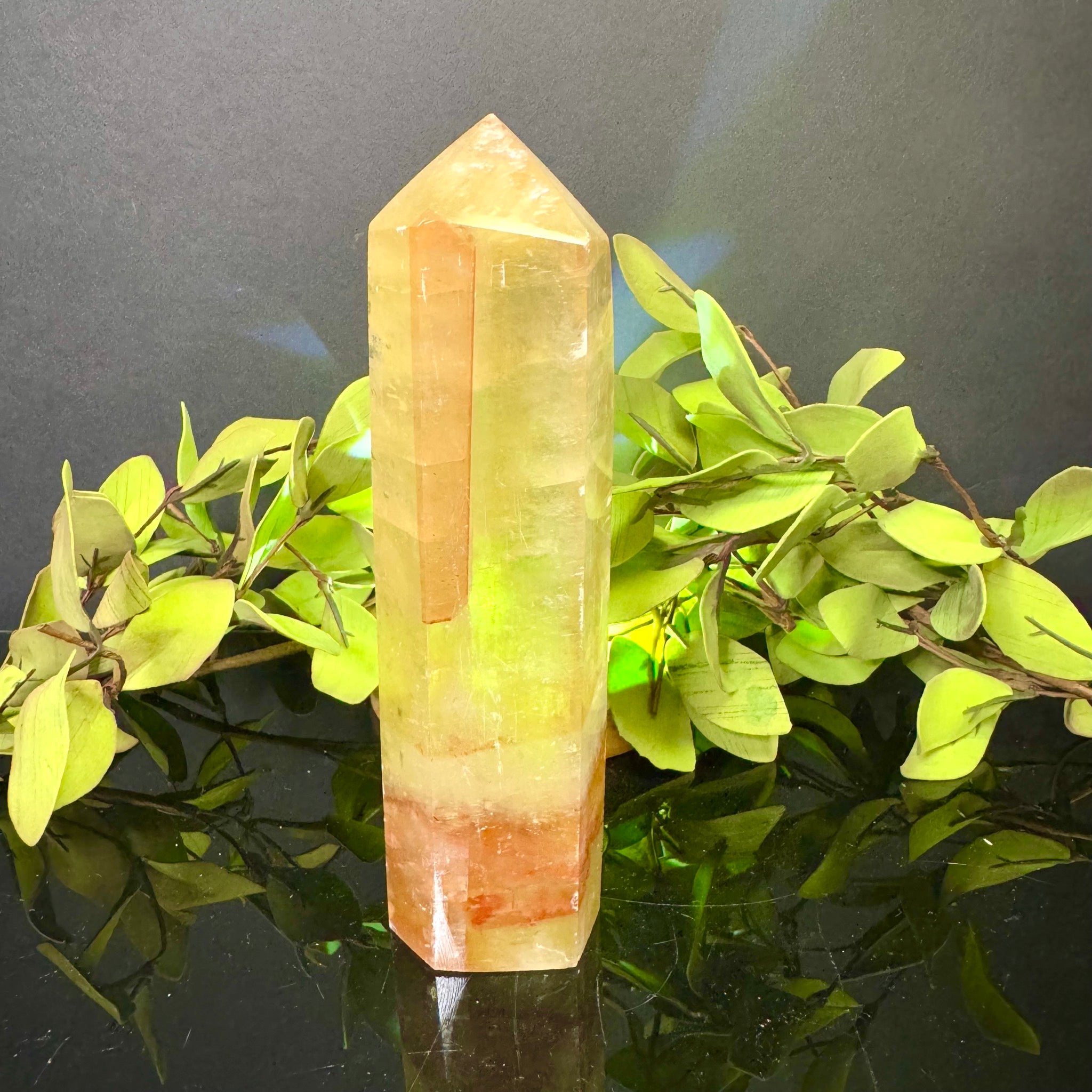 Calcite with Fire Quartz Tower