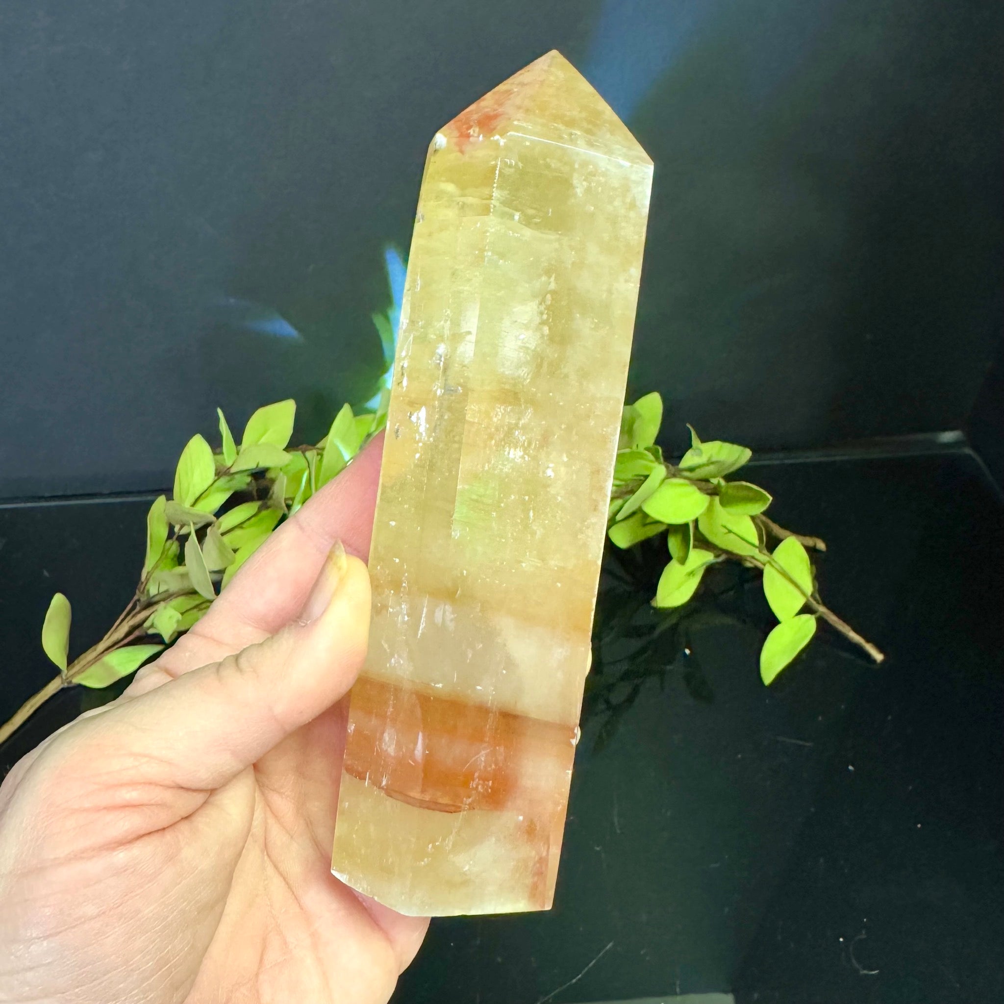 Calcite with Fire Quartz Tower