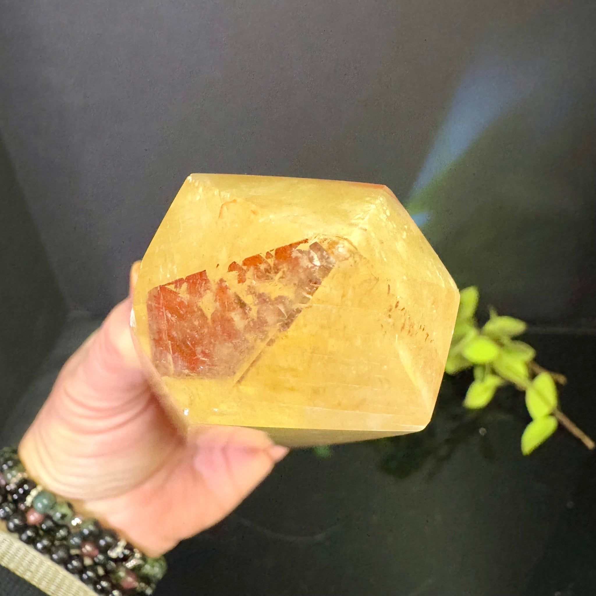 Calcite with Fire Quartz Tower