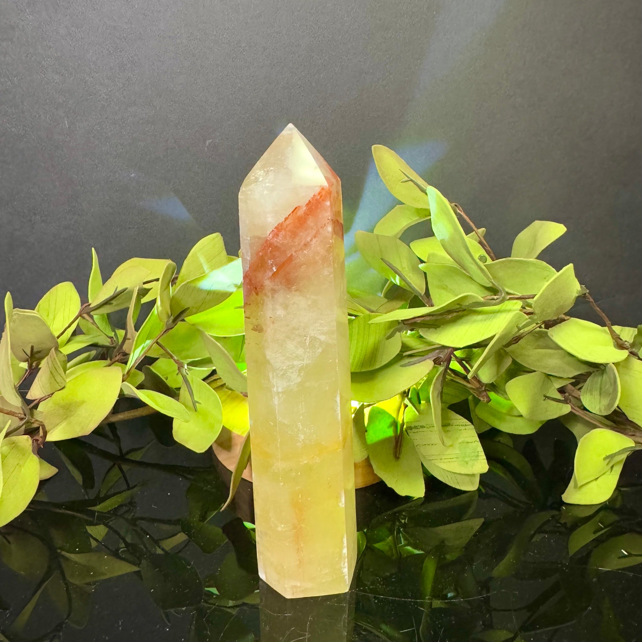 Calcite with Fire Quartz Tower