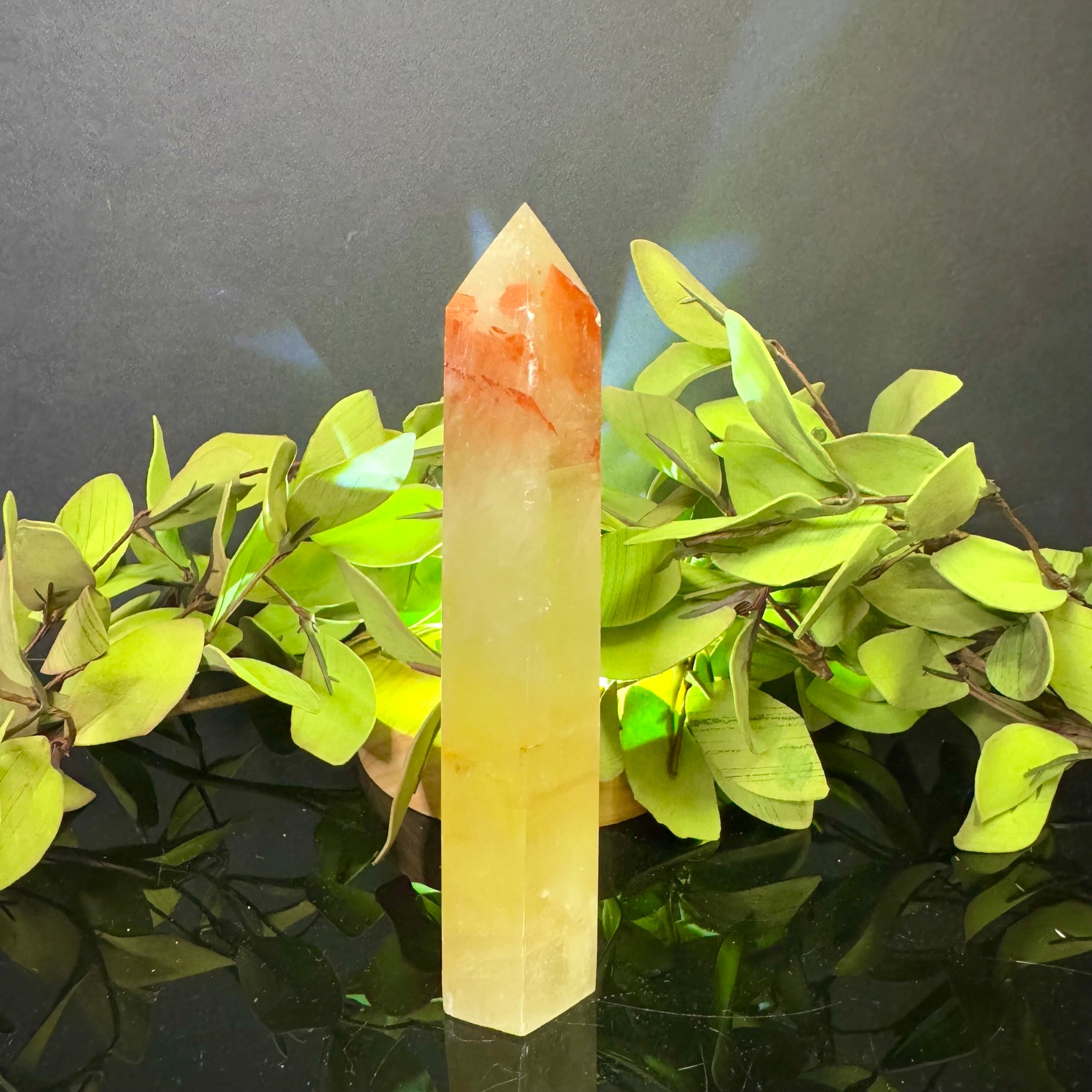 Calcite with Fire Quartz Tower