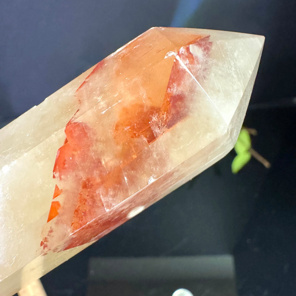 Calcite with Fire Quartz Tower